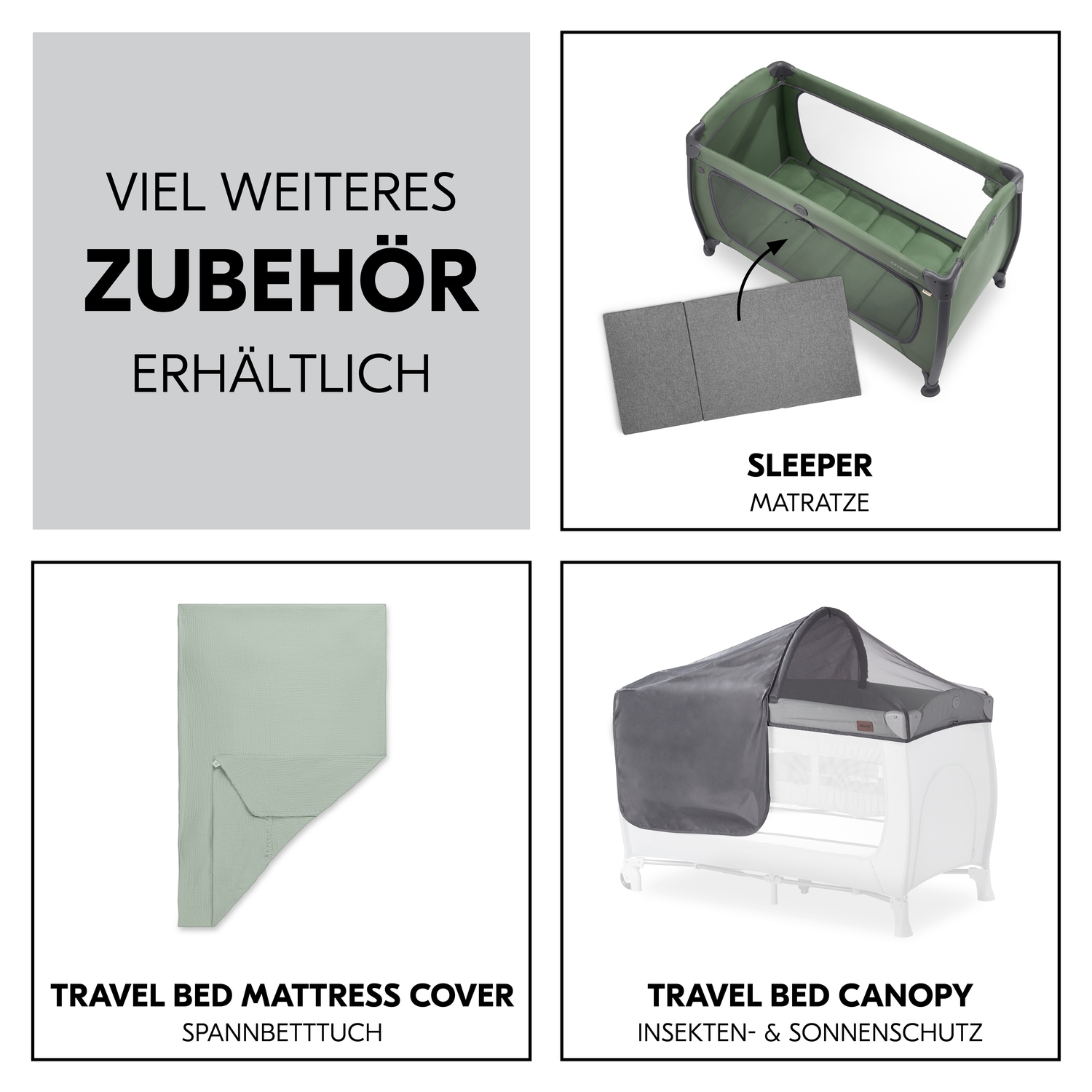 Hauck Baby-Reisebett »Play N Relax Center, darkgreen« inkl. Neugeboreneneinhang, Wickelmulde, Ausstieg, Räder