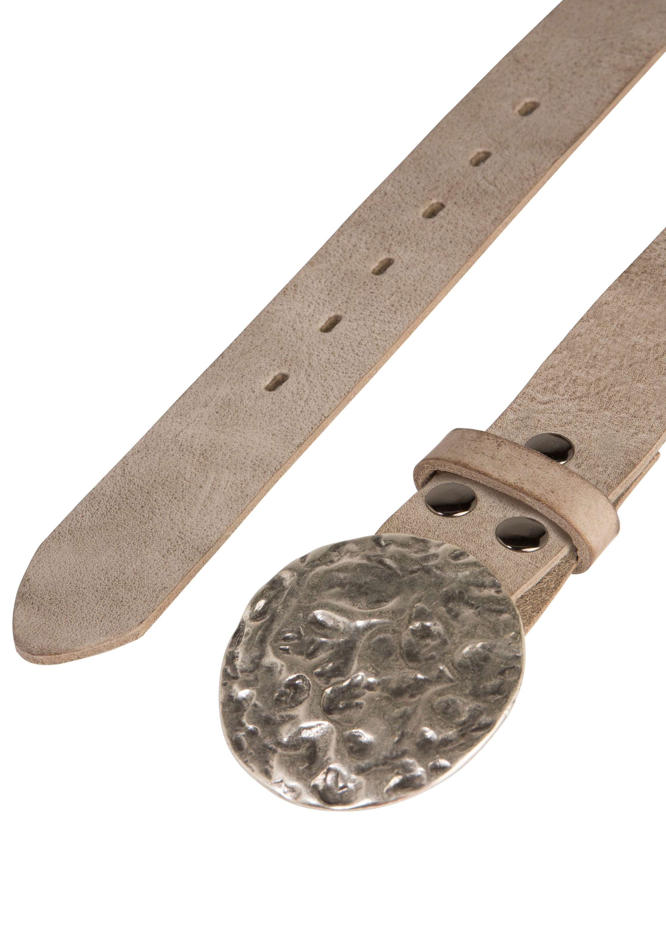 Rettungsring Gürtel Ledergürtel mit austauschbarer Schliesse »Vollmond Silber«