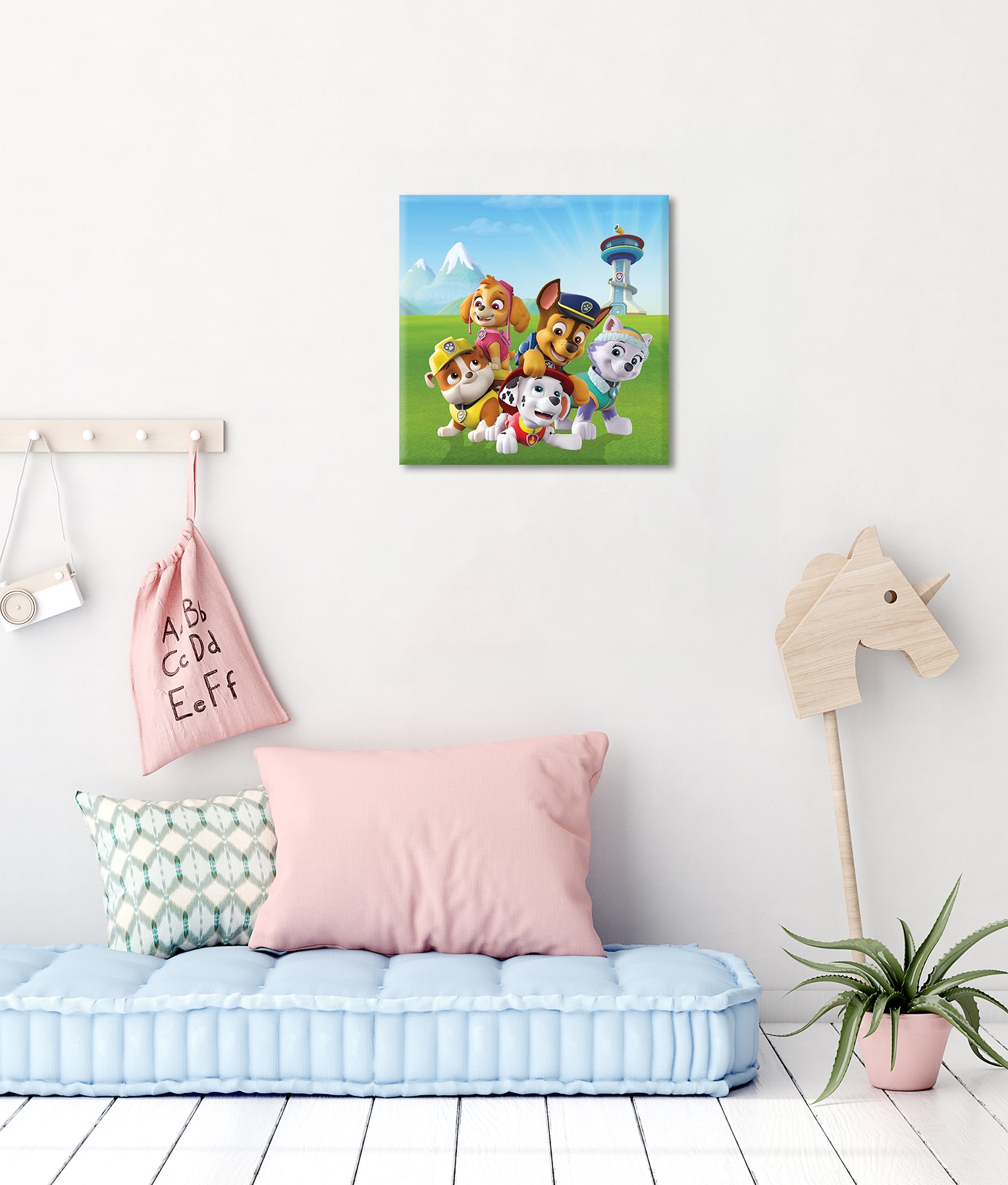 Bönninghoff Tableau sur toile »Wandbild PAW PATROL 35x35 cm – Leinwandbild Keilrahmen Deko modern« Personnages de films 1 cuis tlg. tendu sur châssis