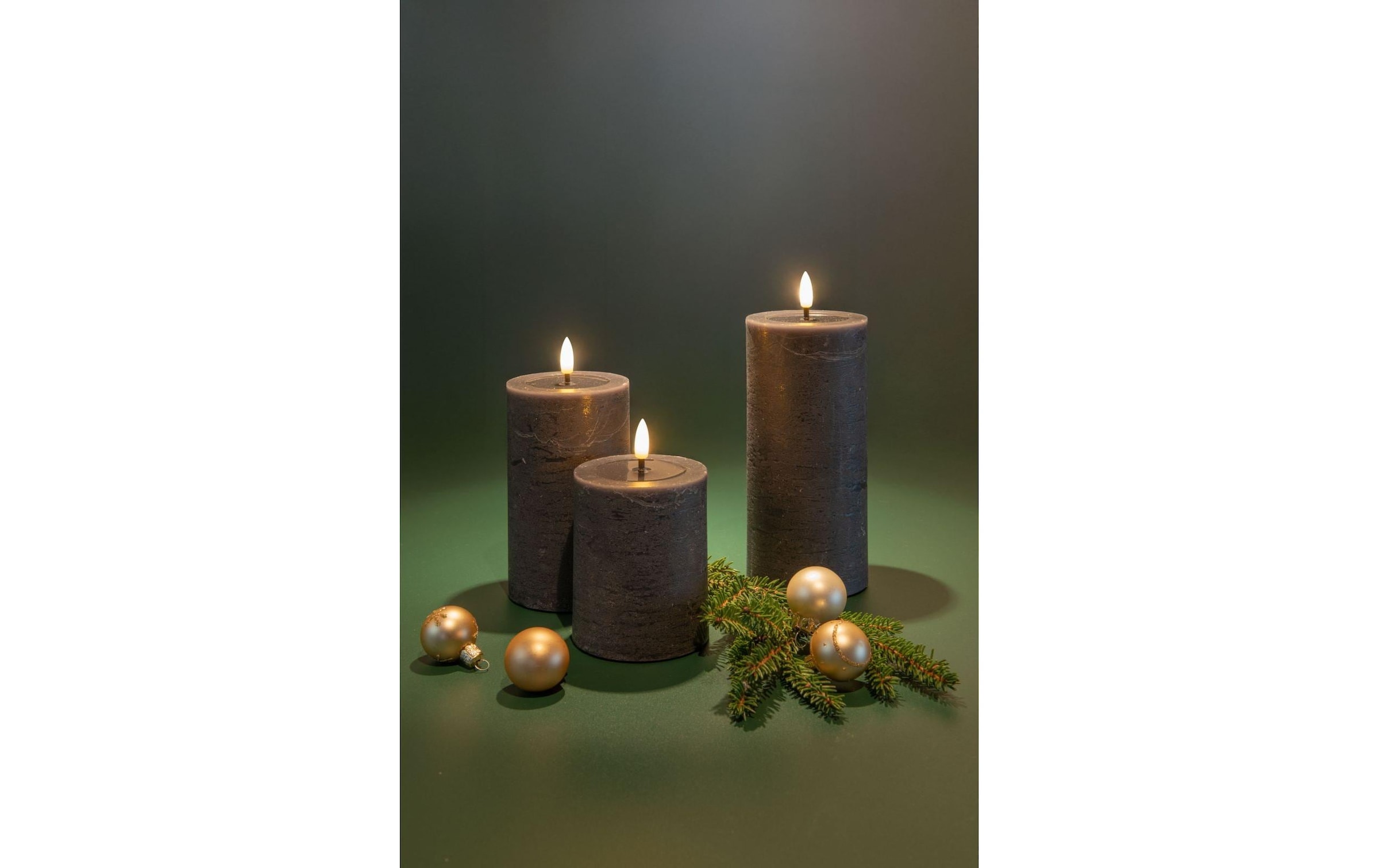 STT Bougie LED »Flat Candle Set Wachs, Anthrazit«