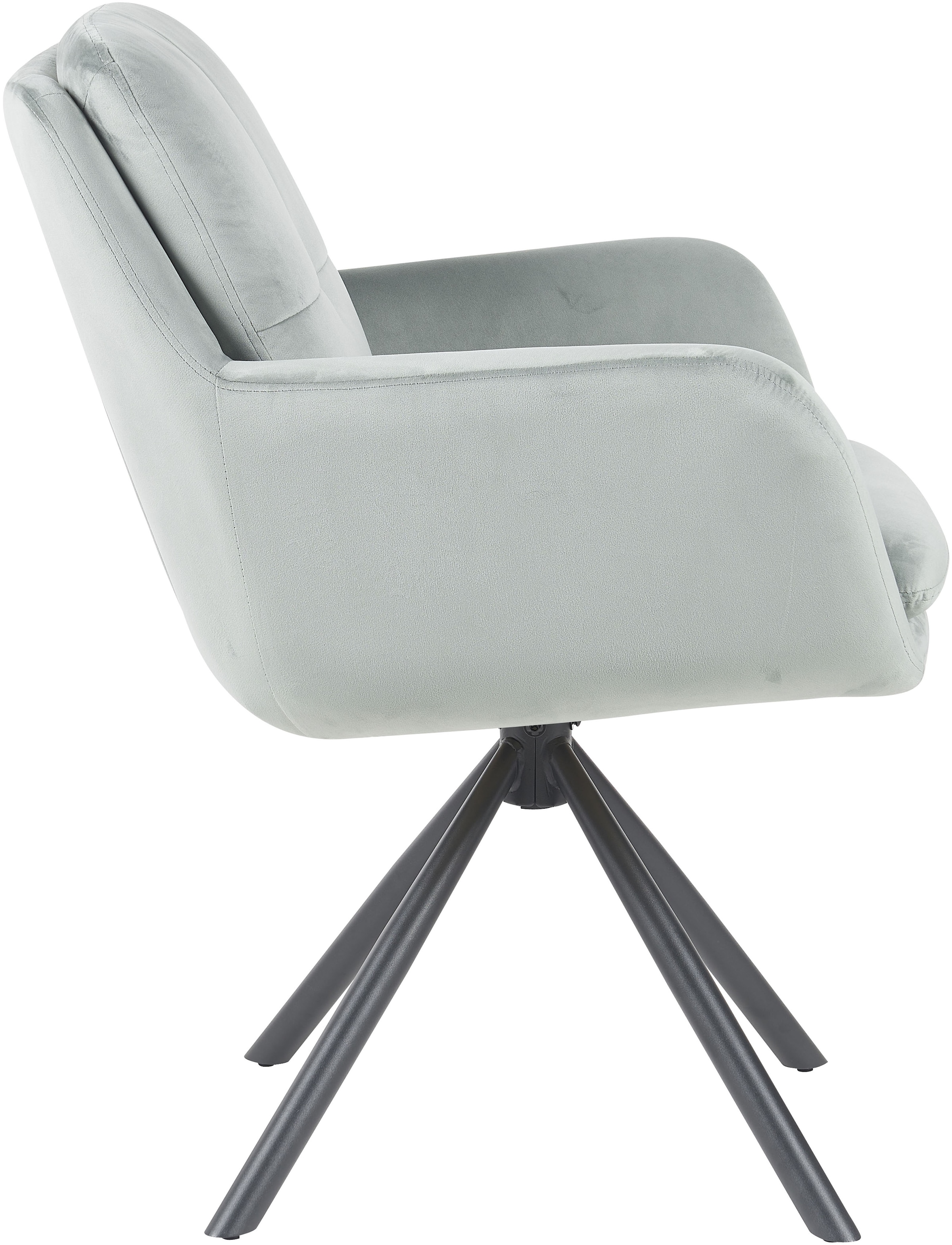 HELA Chaise avec accoudoirs »PARMA« (Ensemble) 2 cuis2er Pack, 360° drehbar, 4-Fuss, Kissenoptik, Samtvelour, Armlehnen