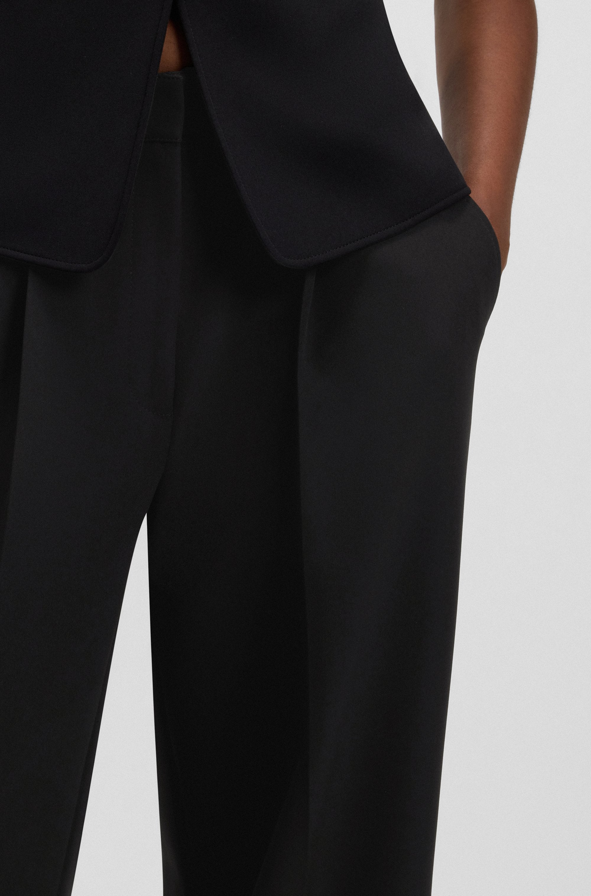 BOSS ORANGE Pantalon de costume »Tiwi Premium Damenmode«  Wide Leg mit Bügelfalte