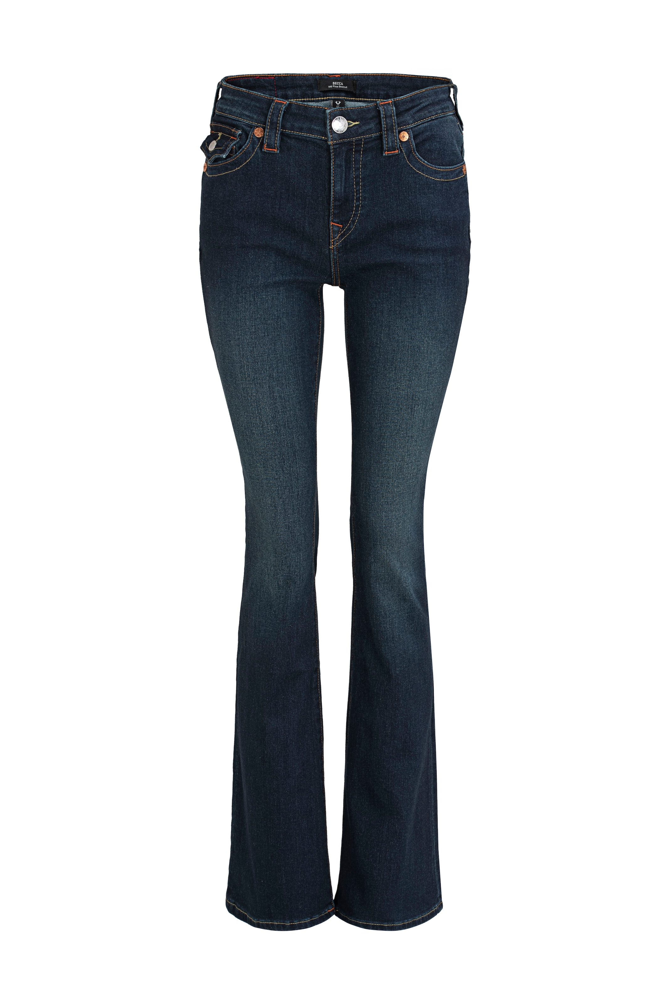 True Religion Jeans bootcut »BECCA MR BOOTCUT FLAP« mélange de coton, coupe bootcut