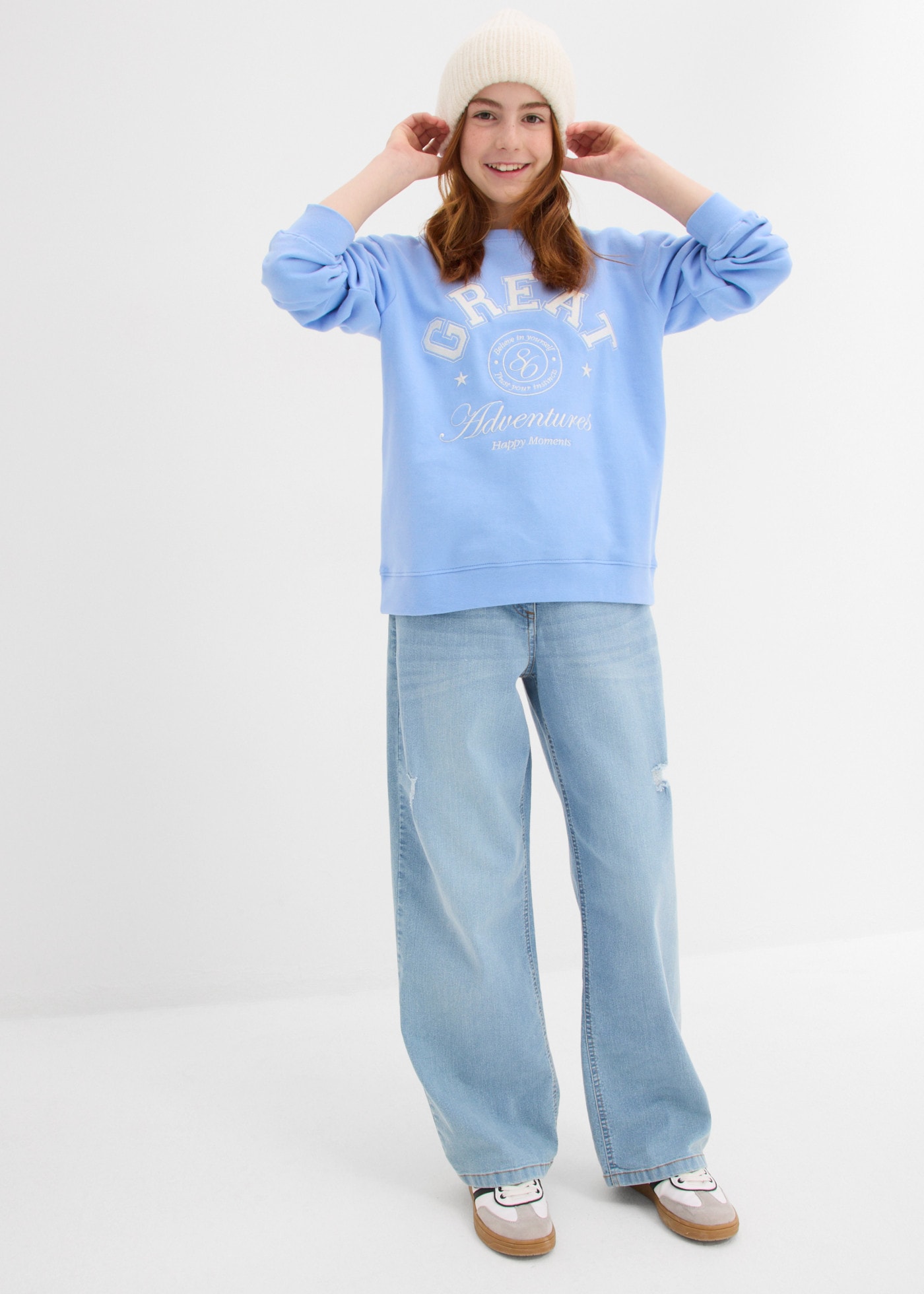 bonprix Sweat-shirt , avec imprimé statement, en coton, coupe régulière
