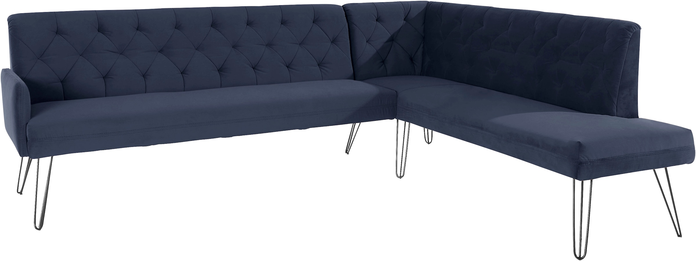 exxpo - sofa fashion Eckbank »Doppio, Chesterfield Optik, komfortabel und bequem, hohe Designfüsse« Frei im Raum stellbar