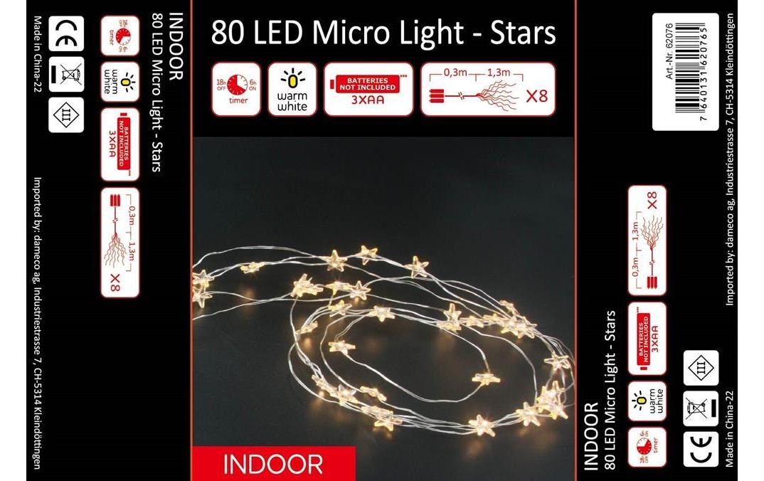   LED-Lichterkette »Dameco Micro Sternen 80 Lampen, 44986 m« 80 Stk.-flammig