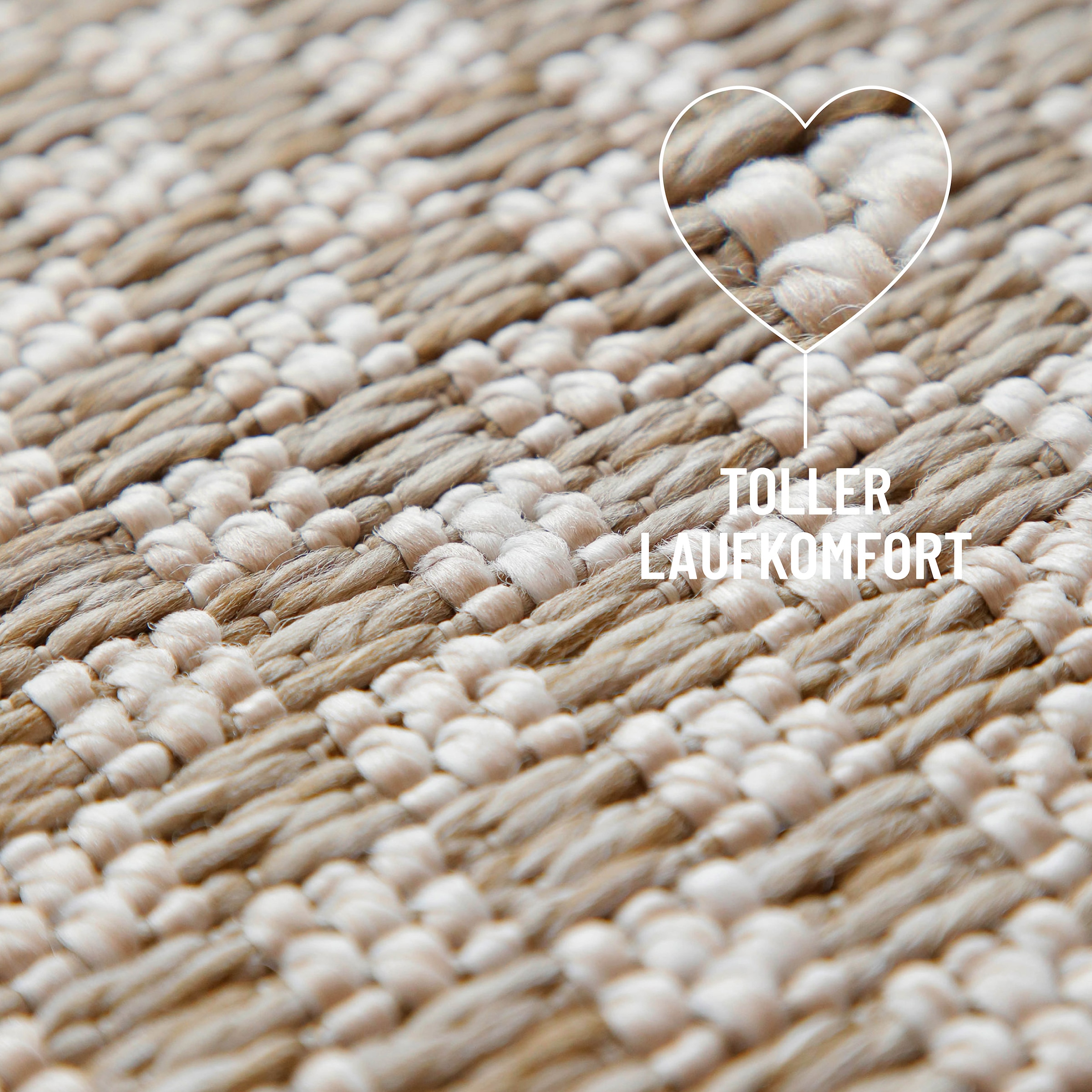 Wecon home Chemin de table »Miami South Beach« Rectangulaire 5 mm Höhe In- & Outdoor Teppich, wetterfest, kariert, Balkon, pflegeleicht