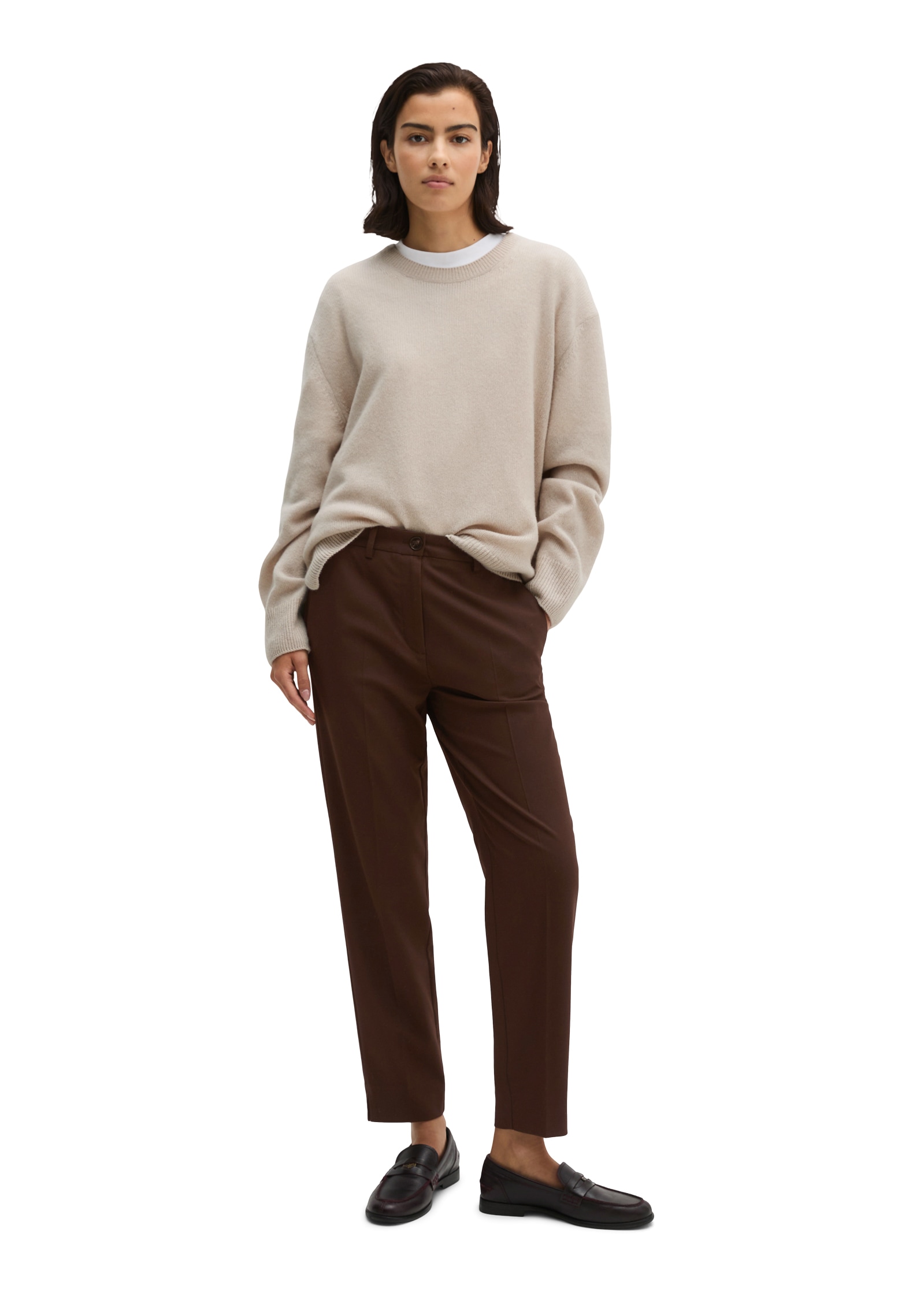 Marc O'Polo Stoffhose »MALIN SLIM«  mit geschlitztem Saum, Slim Fit