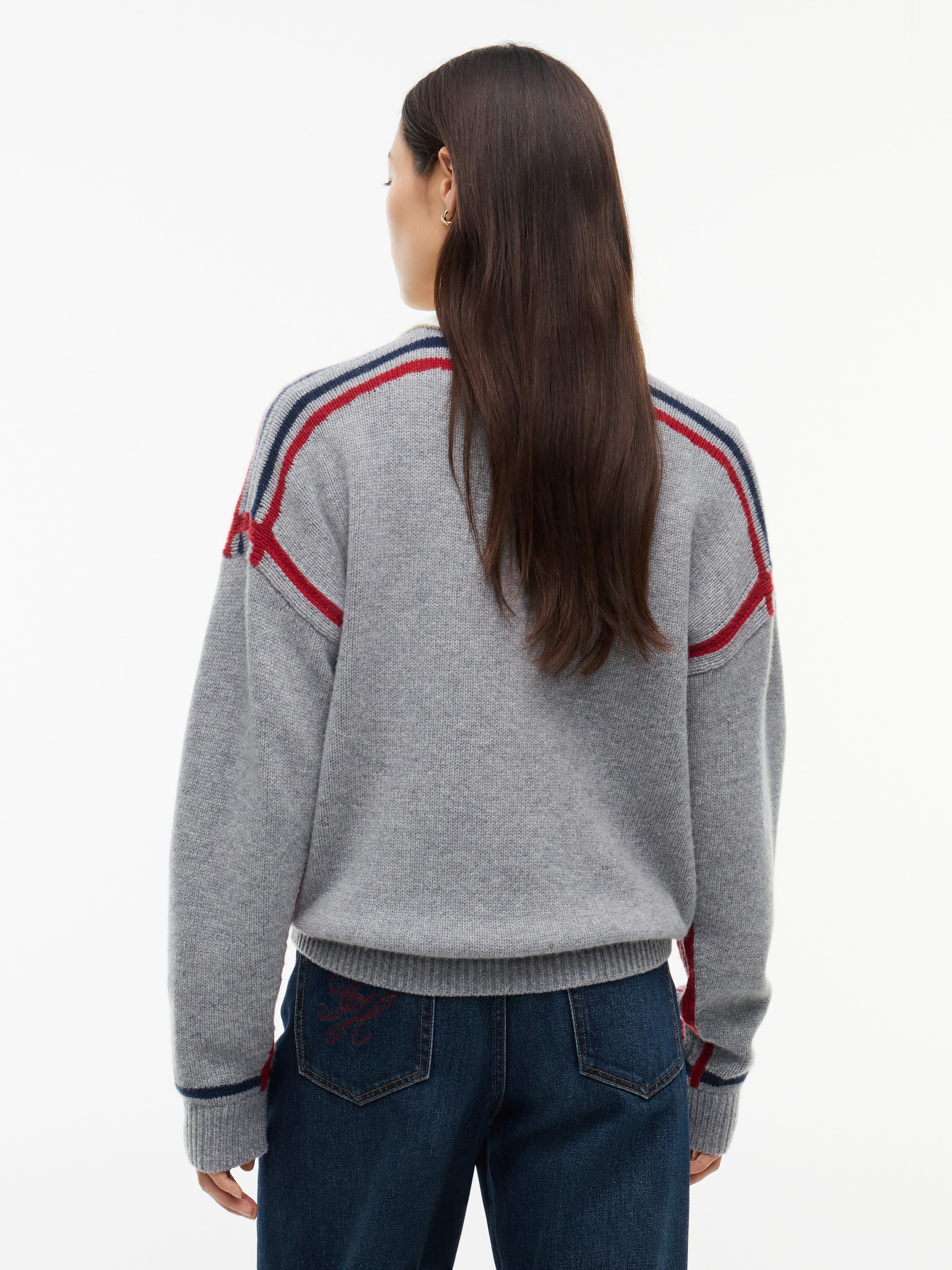 Tommy Hilfiger Pull en tricot »RWB POLO BOXY FIT SWT« aus reiner Wolle