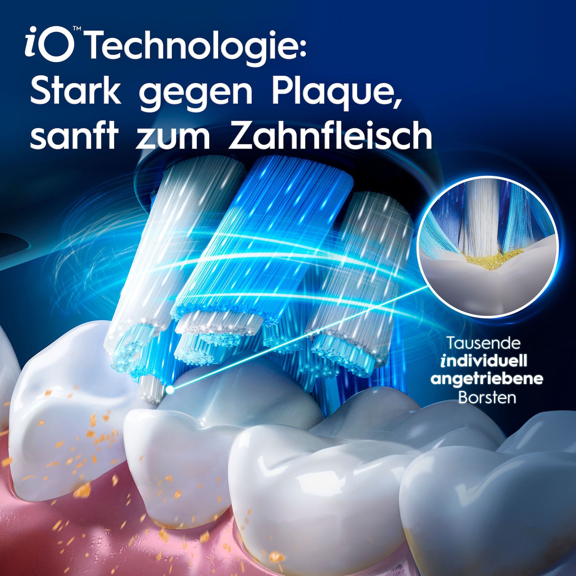 Oral-B Brosse à dents électrique »Oral-B iO Series 9« 2 cuis Aufsteckbürsten 7 modes de brossage pour soins dentaires, analyse 3D, écran couleur & étui de voyage avec charge