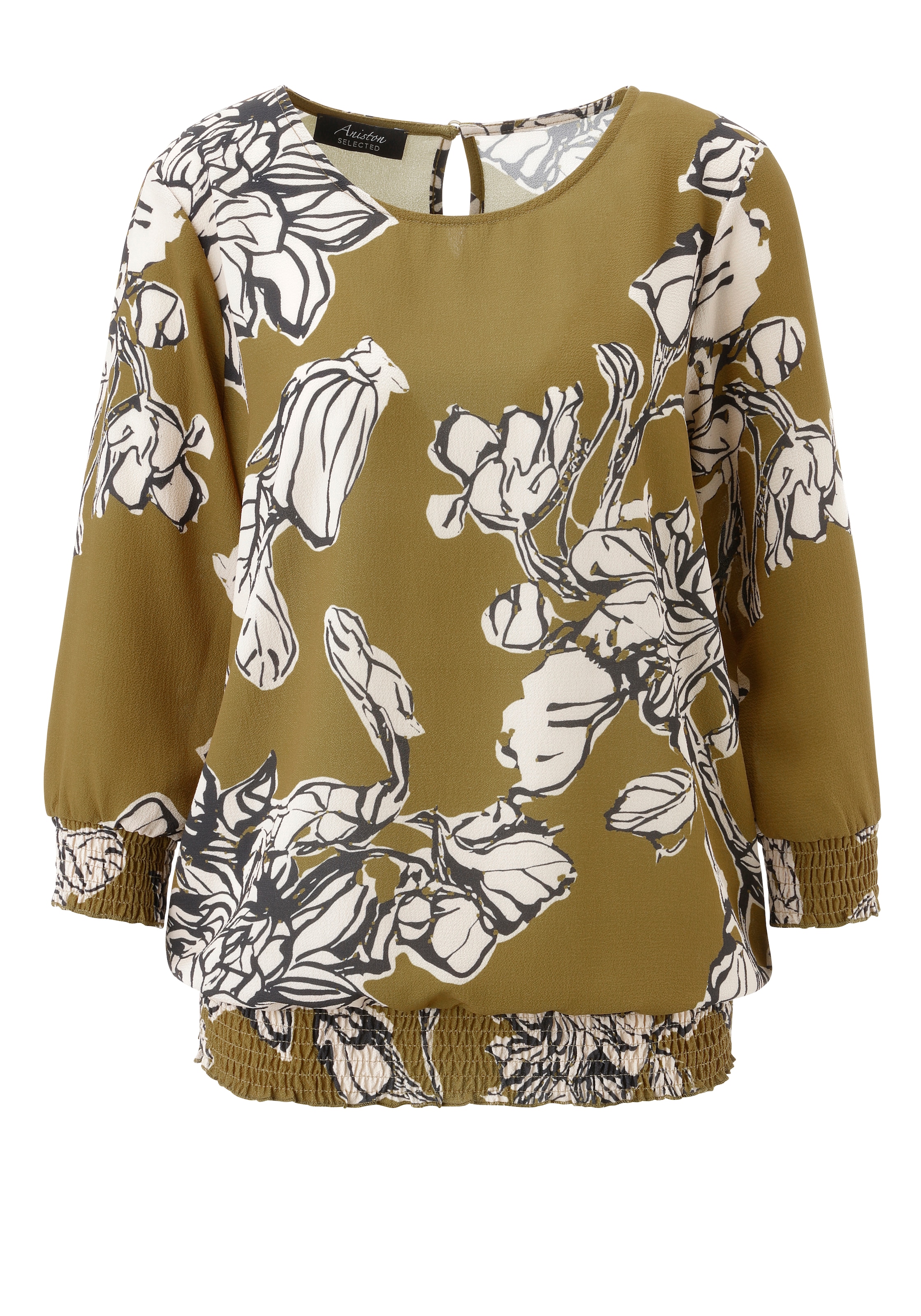 Aniston SELECTED Blouse à enfiler mit Smokbündchen und Knopfverschluss hinten - NEUE KOLLEKTION