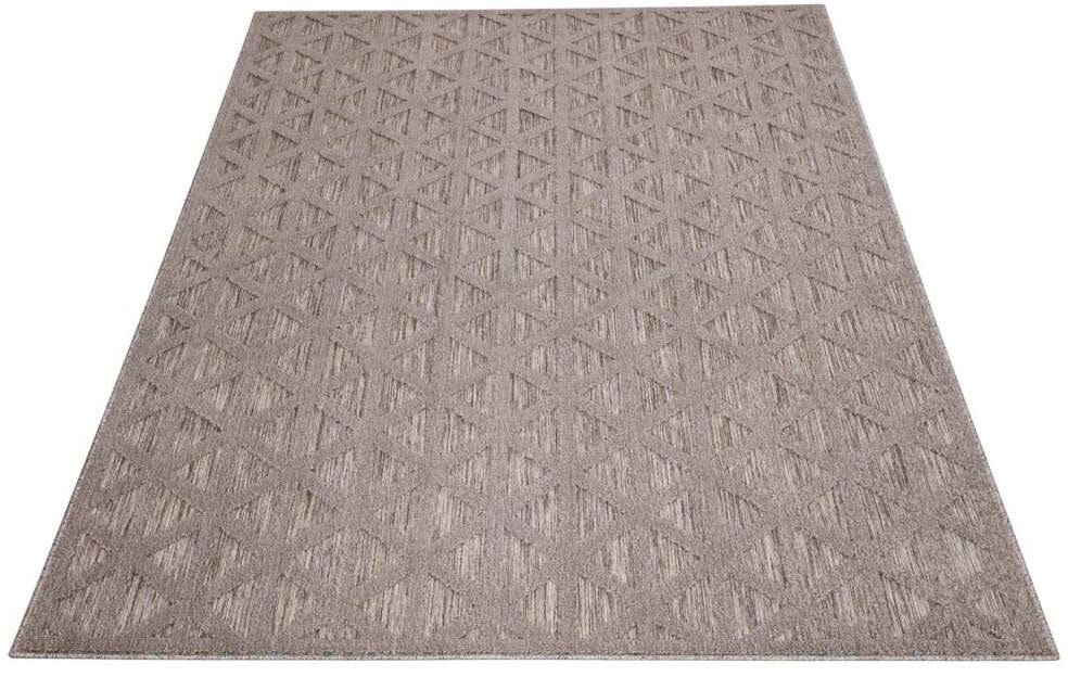 Carpet City Teppich »In-& Outdoorteppich Santorini 446, 3D-Effekt, Geo-Muster« rechteckig 5 mm Höhe Wetterfest & UV-beständig für Terrasse, Balkon, Küche, Flur