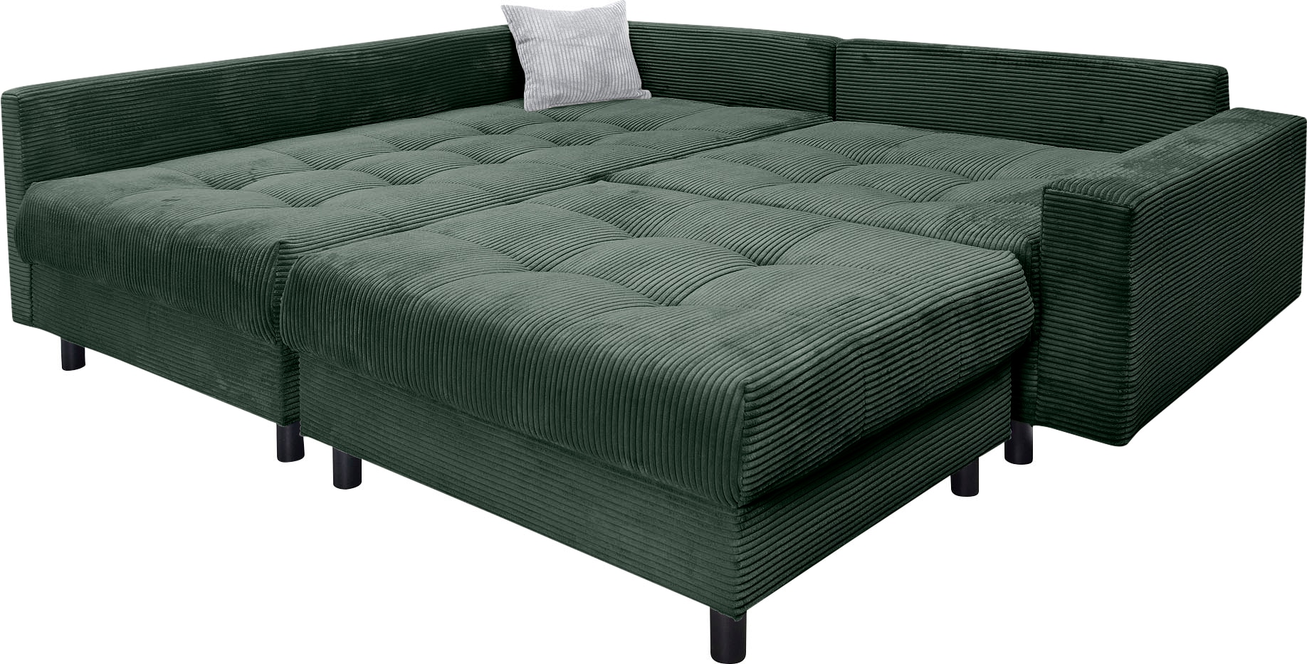 COLLECTION AB Canapé d'angle »Toni L-Form, B: 215 cm« ensemble : canapé & pouf, 2 coussins décoratifs, ressorts ensachés