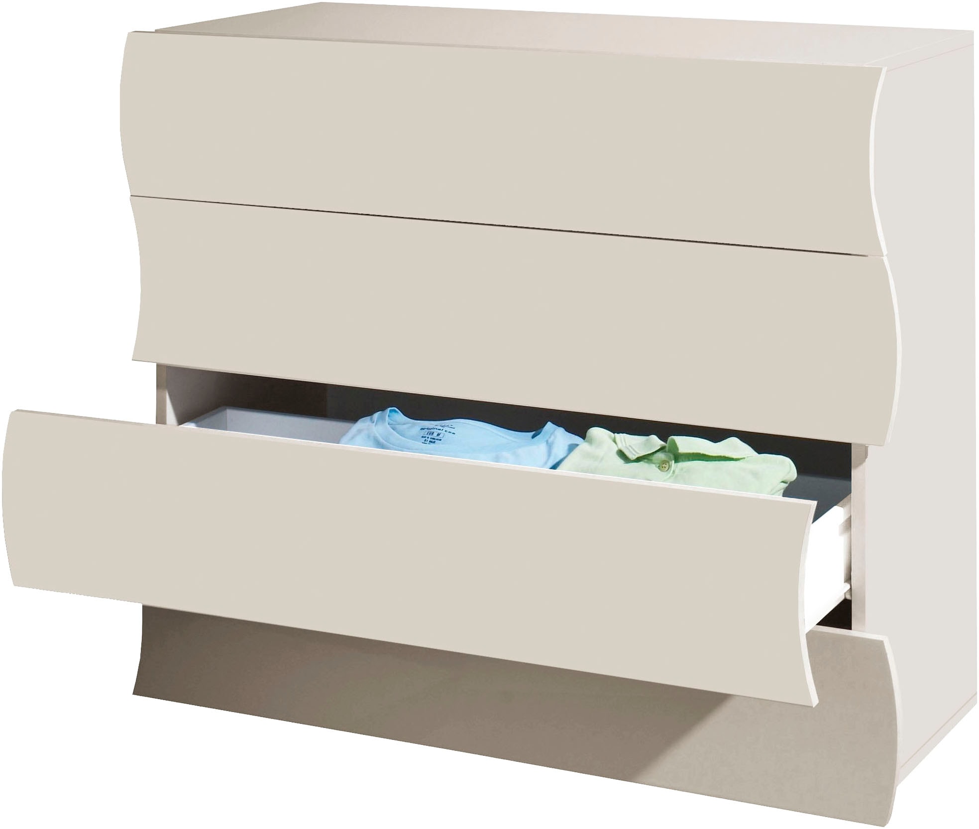 Home affaire Commode »Onda Schubladenschrank, Kommodenschrank, Made in Italy« Onda, 89 cm de large, cachemire mat, avec 4 tiroirs, fabriqué en Italie