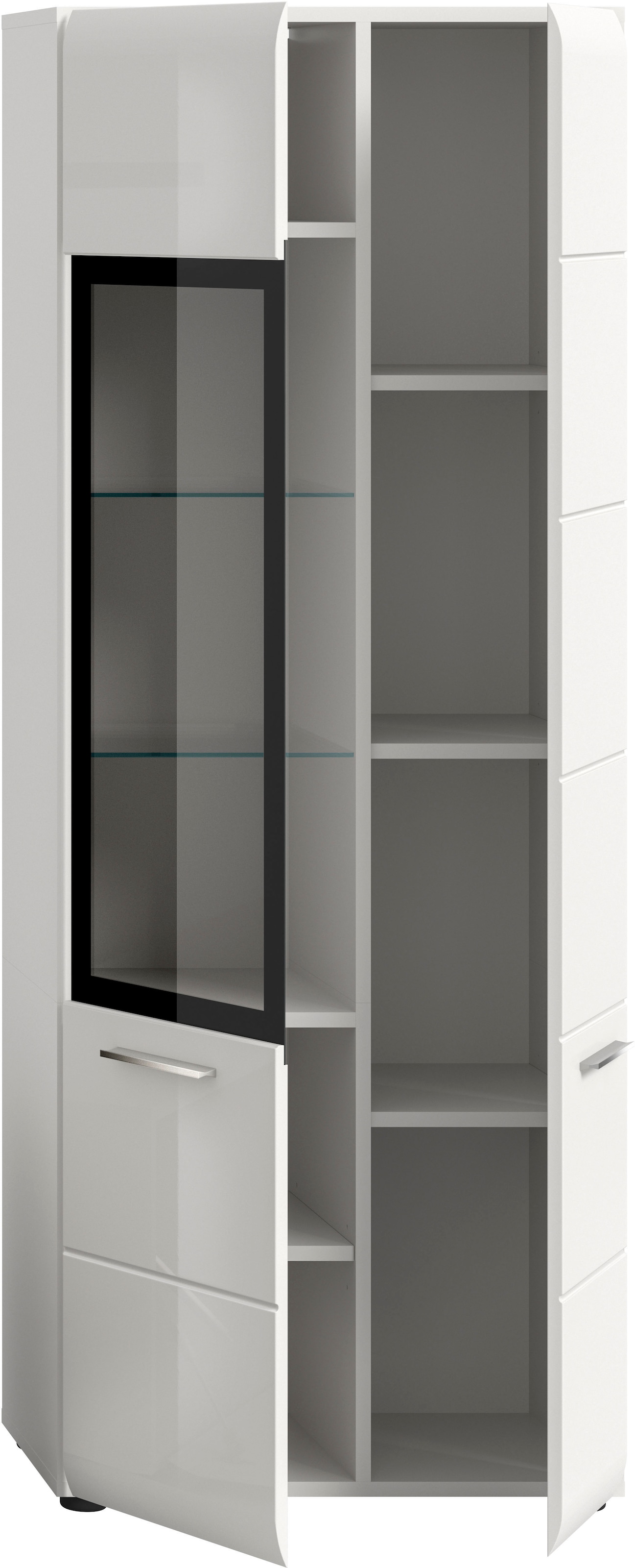 Home affaire Vitrines »FLORENZ, Höhe: 160 cm, hochwertige MDF-Front, Glastür, Glasböden« 1 cuis tlg. Vitrine, Vitrine weiss, Vitrinenschrank, Wohnzimmervitrine, Wohnzimmer