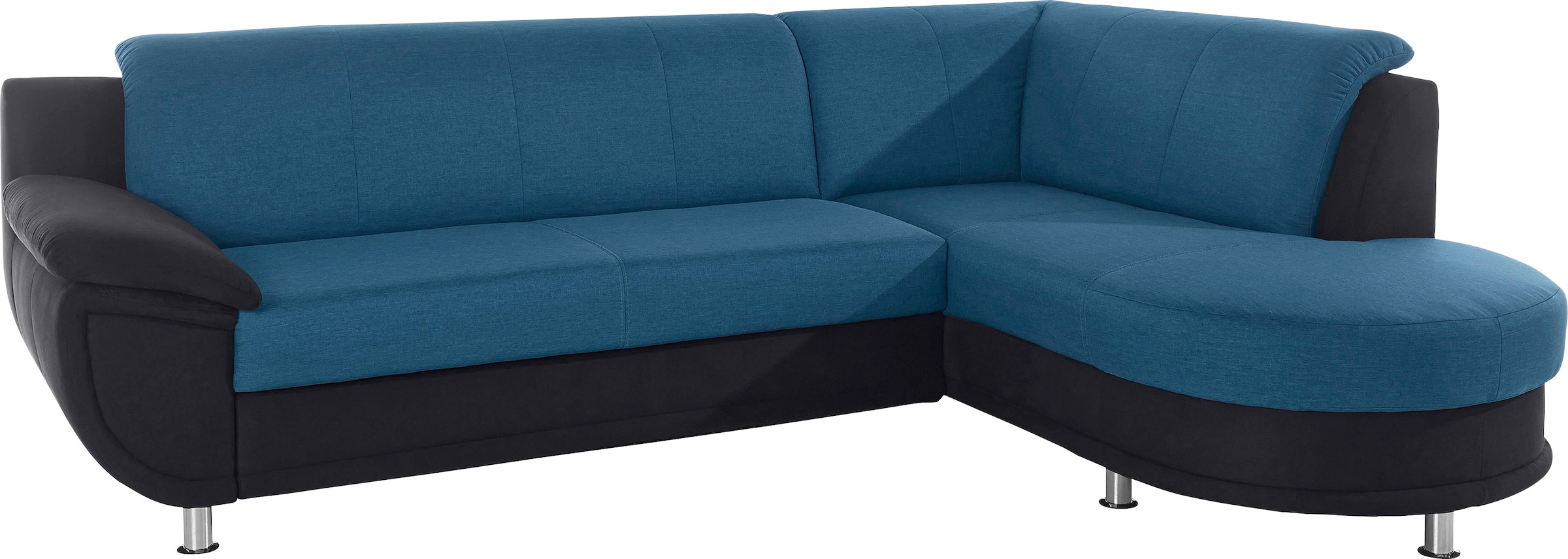 TRENDMANUFAKTUR Canapé d'angle »Rondo 3, zeitlos & bequem, Materialmix, L-Form, Breite 265cm« au choix avec ressorts pour plus de confort, au choix avec fonction lit