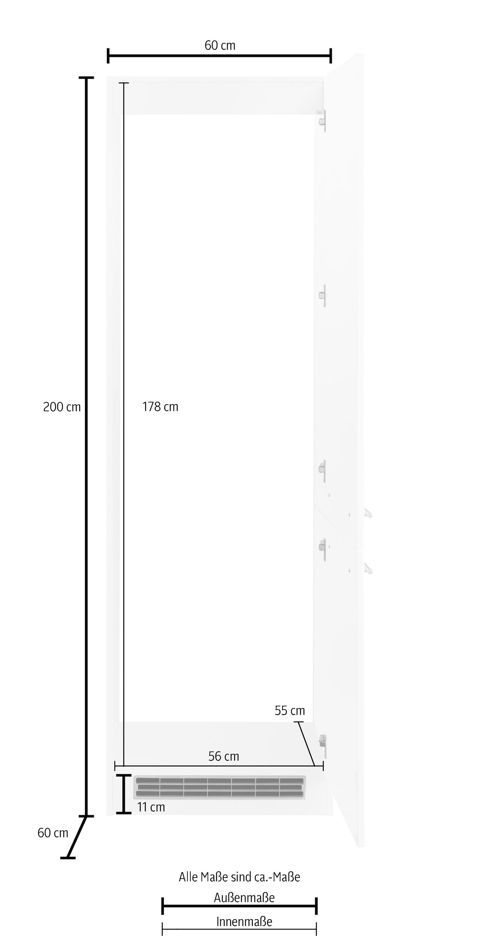KOCHSTATION Armoire réfrigérée encastrable »KS-Eton« pour grand réfrigérateur, niche de 178 cm