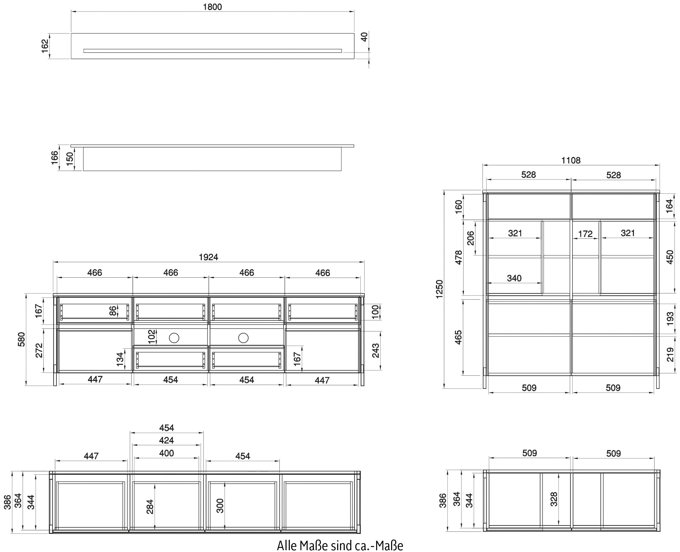 Home affaire Meuble mural »Stranda, moderne Anbauwand, Komplettset im Scandi-Style« 3 cuis tlg.
