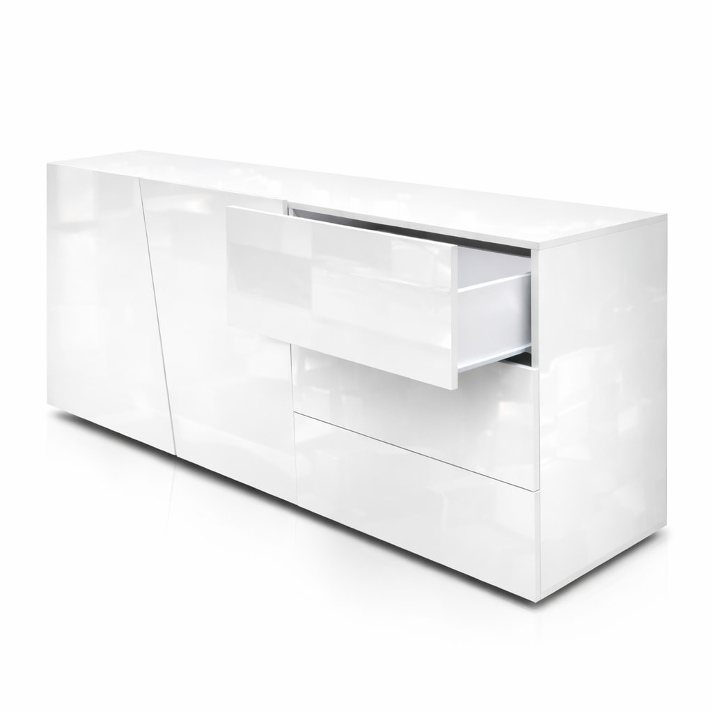 GOODproduct Kommode »San Remo, Kombikommode, Sideboard, mit viel Stauraum, Hochglanz« Moderne Kommode, UV-lackiert, grifflos, push-to-open-Funktion, B=180cm