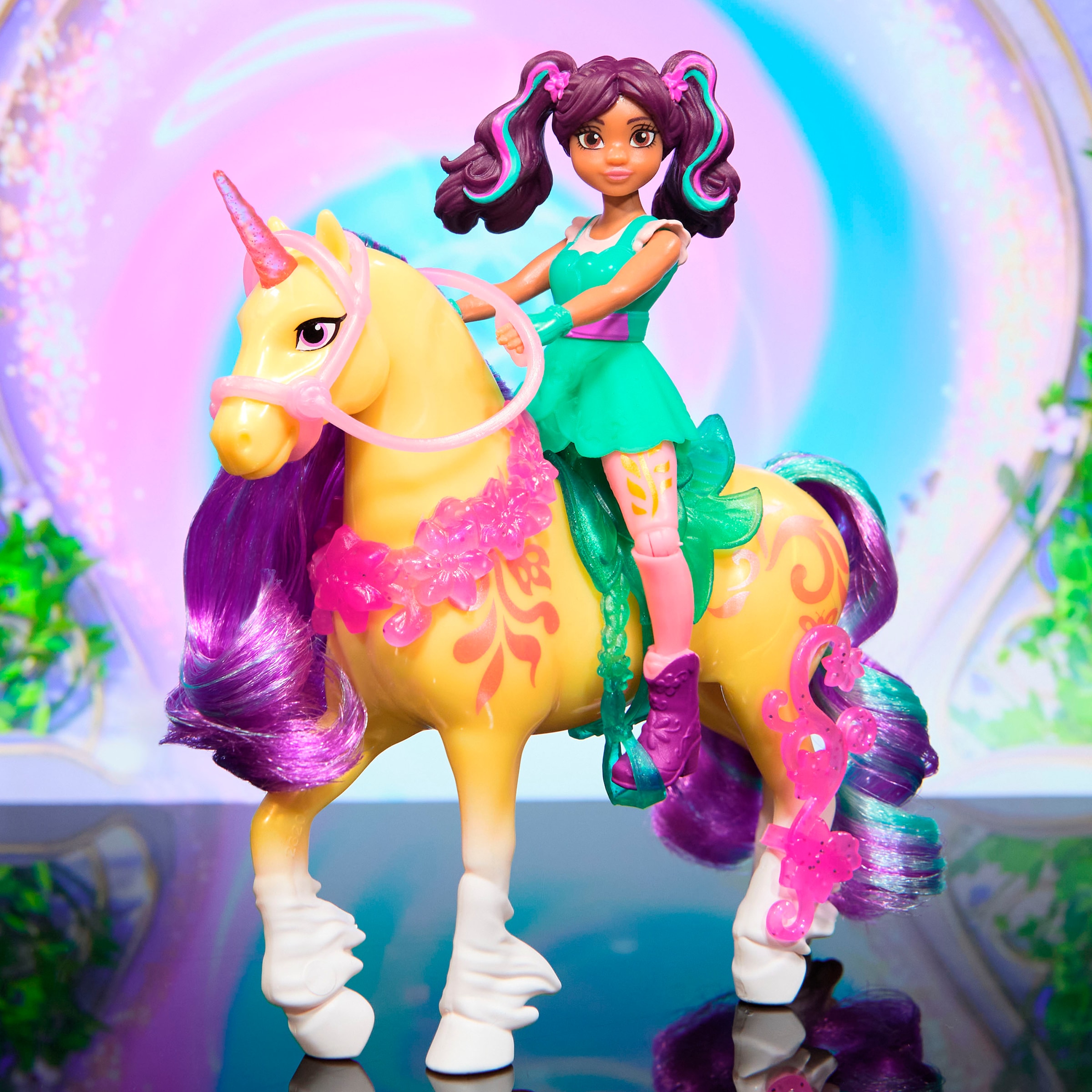 Spin Master Poupée à habiller »Unicorn Academy - Ava & Einhorn Leaf« mit echter Mähne