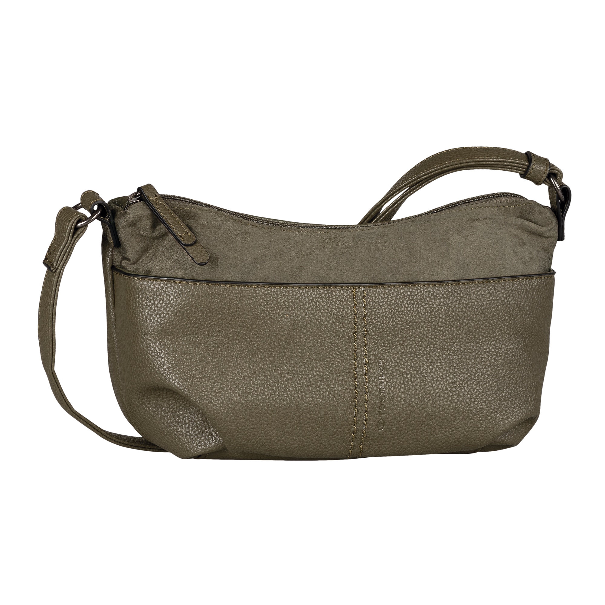 TOM TAILOR Sac à main »Miha« imitation velours doux avec imitation cuir grainé doux et beaucoup d'espace