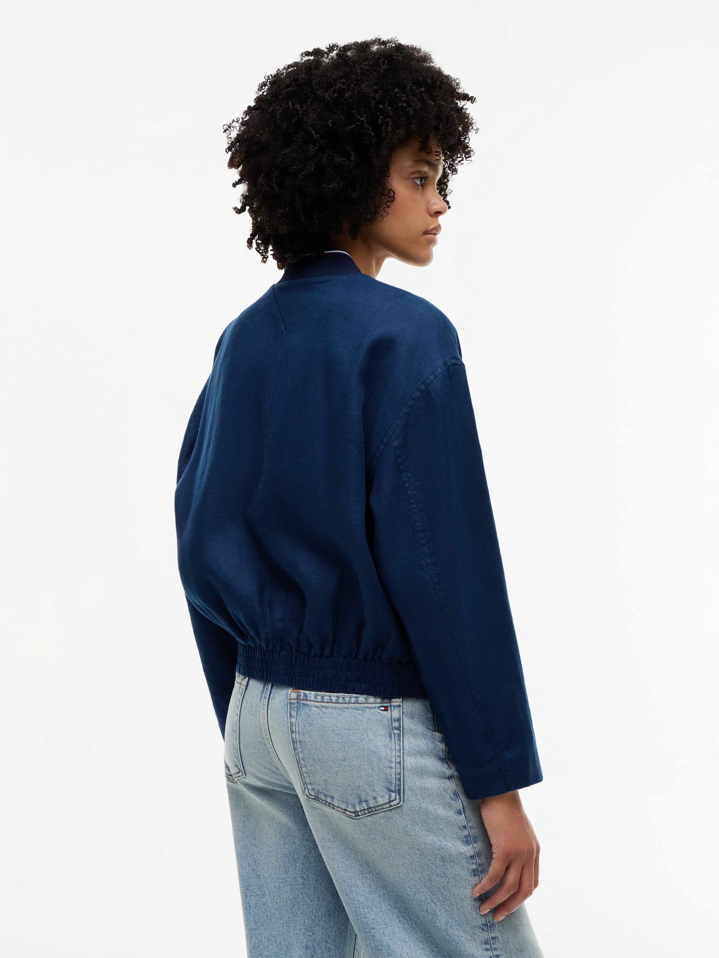 Tommy Hilfiger Bomberjacke »RWB LINEN BOMBER« Leinen