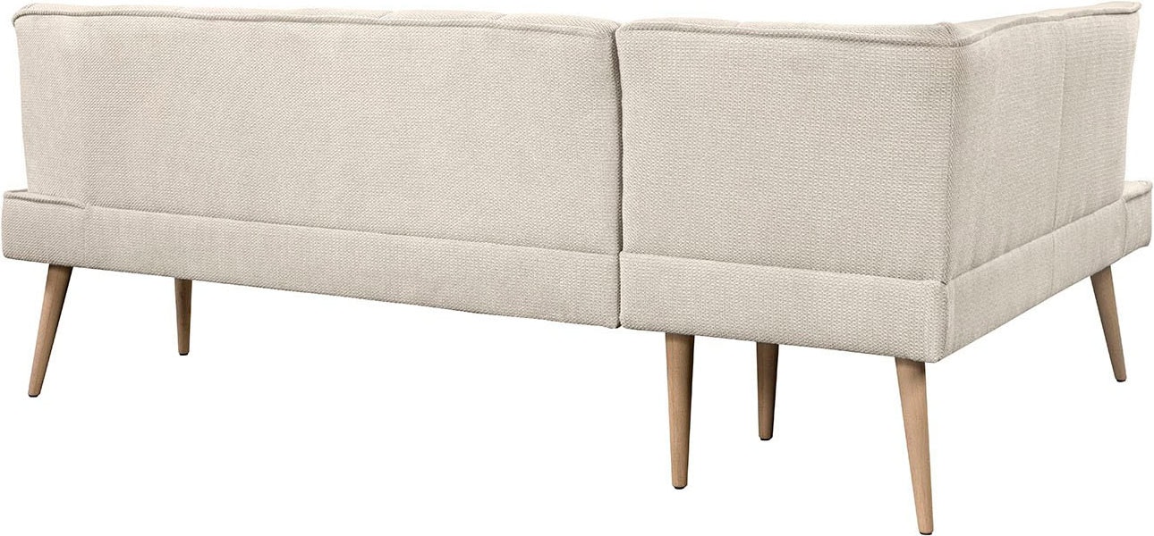 exxpo - sofa fashion Banc d'angle »Latte« couture moderne siège et dossier, confortable et élégant, pied en bois haut