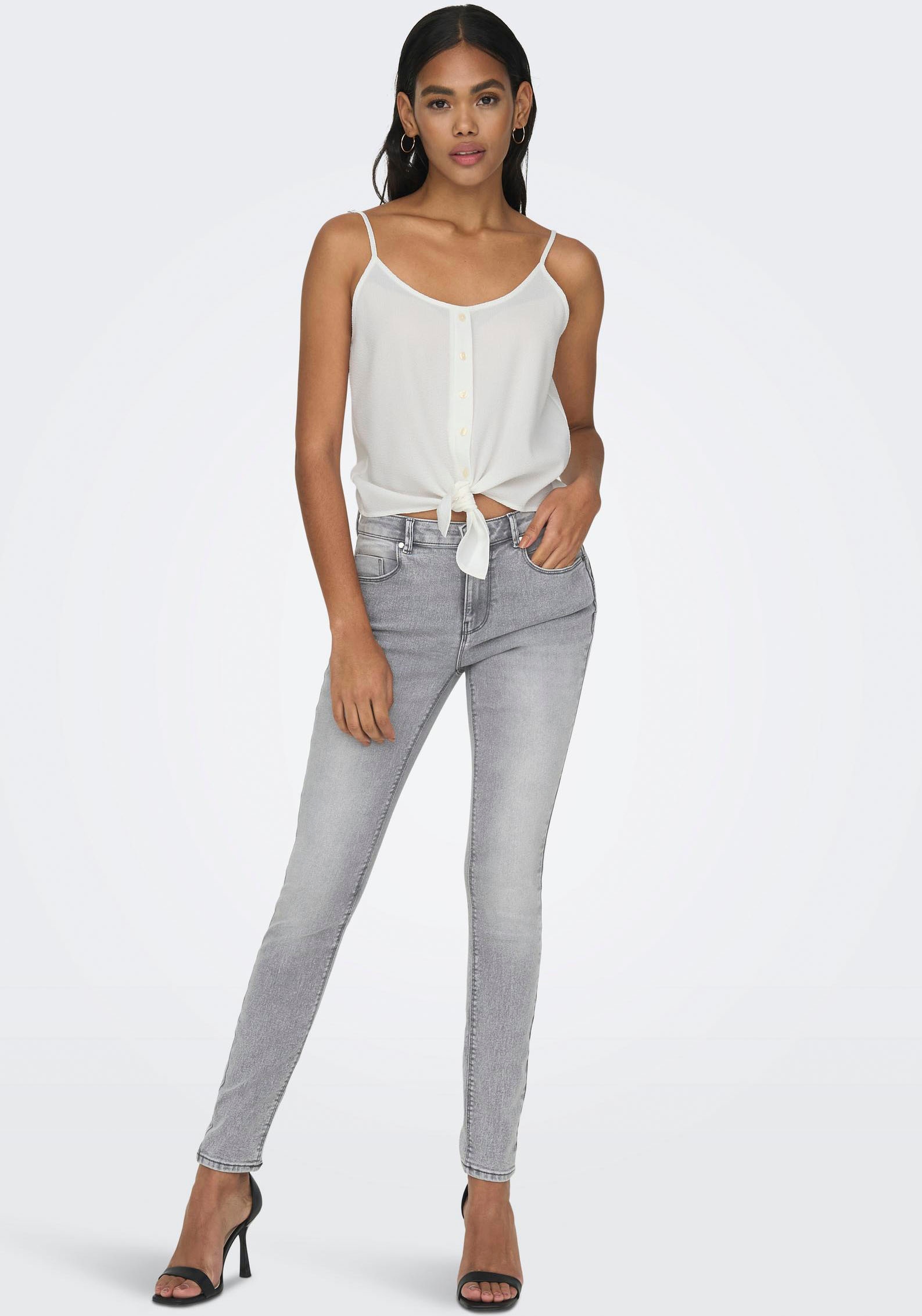 ONLY Trägertop »ONLLECEY SL KNOT SINGLET NOOS WVN« Materialmix, regular fit