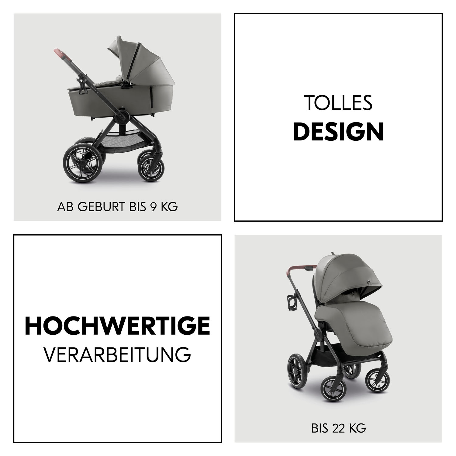 Hauck Kombi-Kinderwagen »Comfort N Care Air« 22 kg Belastbarkeit bis 22 kg