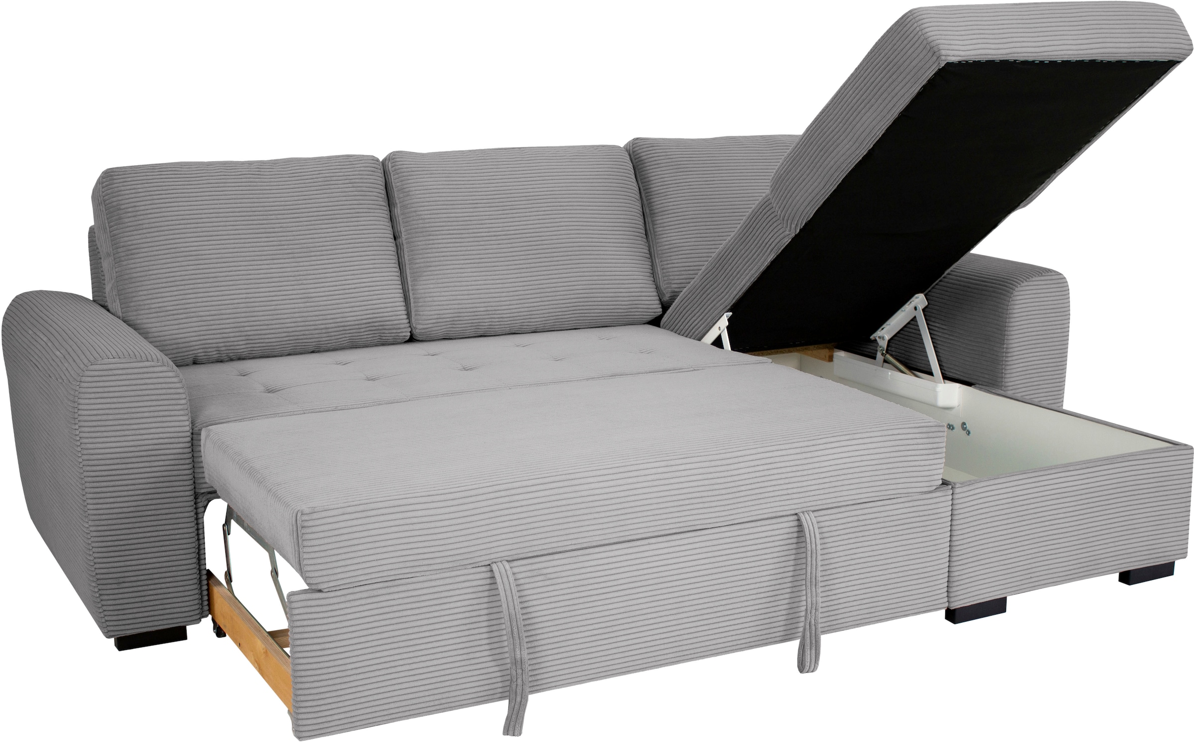 Trends by HG Canapé d'angle »Poll L-Form, B: 245 cm« mit Bettfunktion & Bettkasten