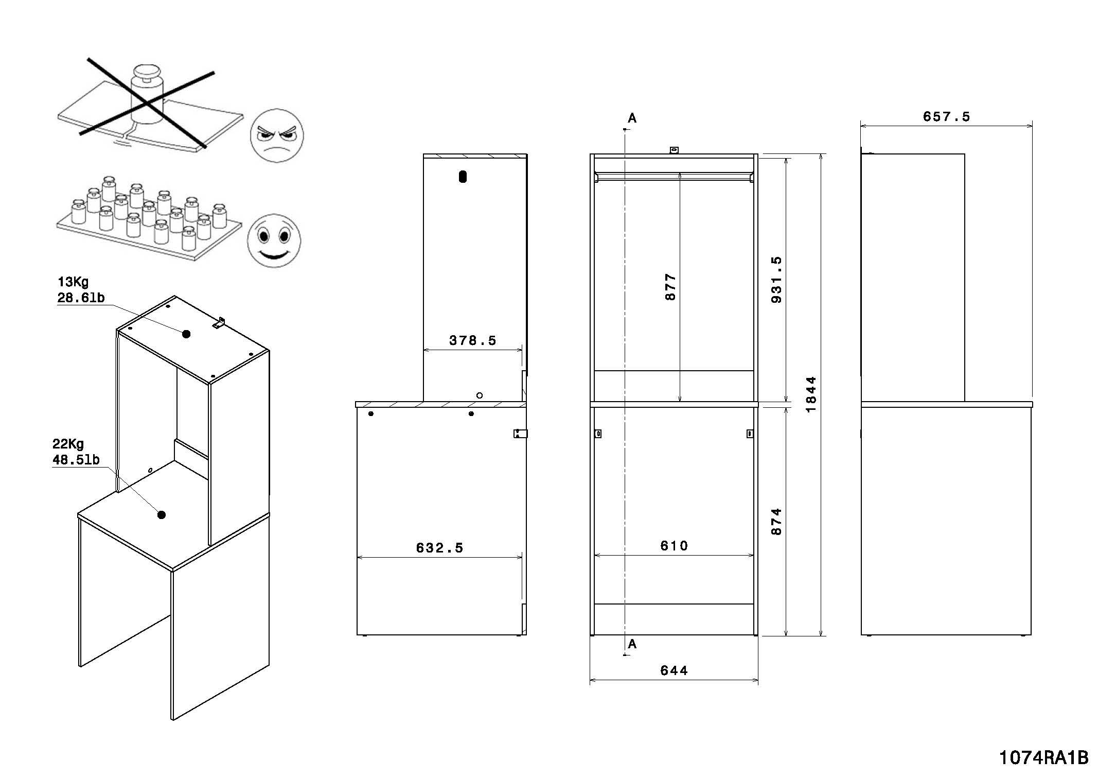 Parisot Set d'armoires multi-usages »Laundry 1« Komplett-Set, 4 cuis tlg.