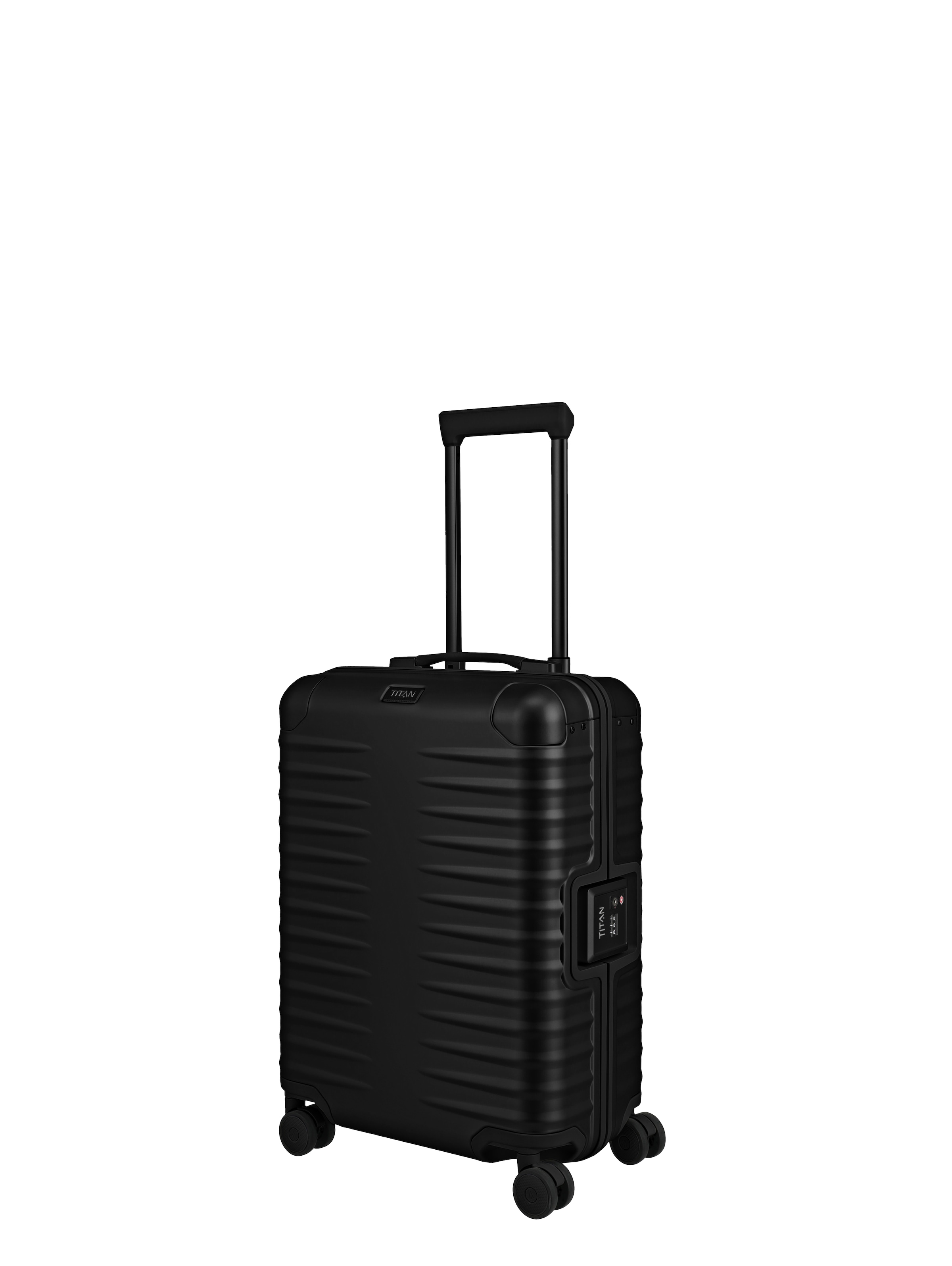 TITAN - Made in Germany Trolley »ETERNITY S23 Aluminium Bordkoffer Made in Germany« 45 l 4 Rollen 100 % aluminium, cadre intelligent et poignées en cuir véritable