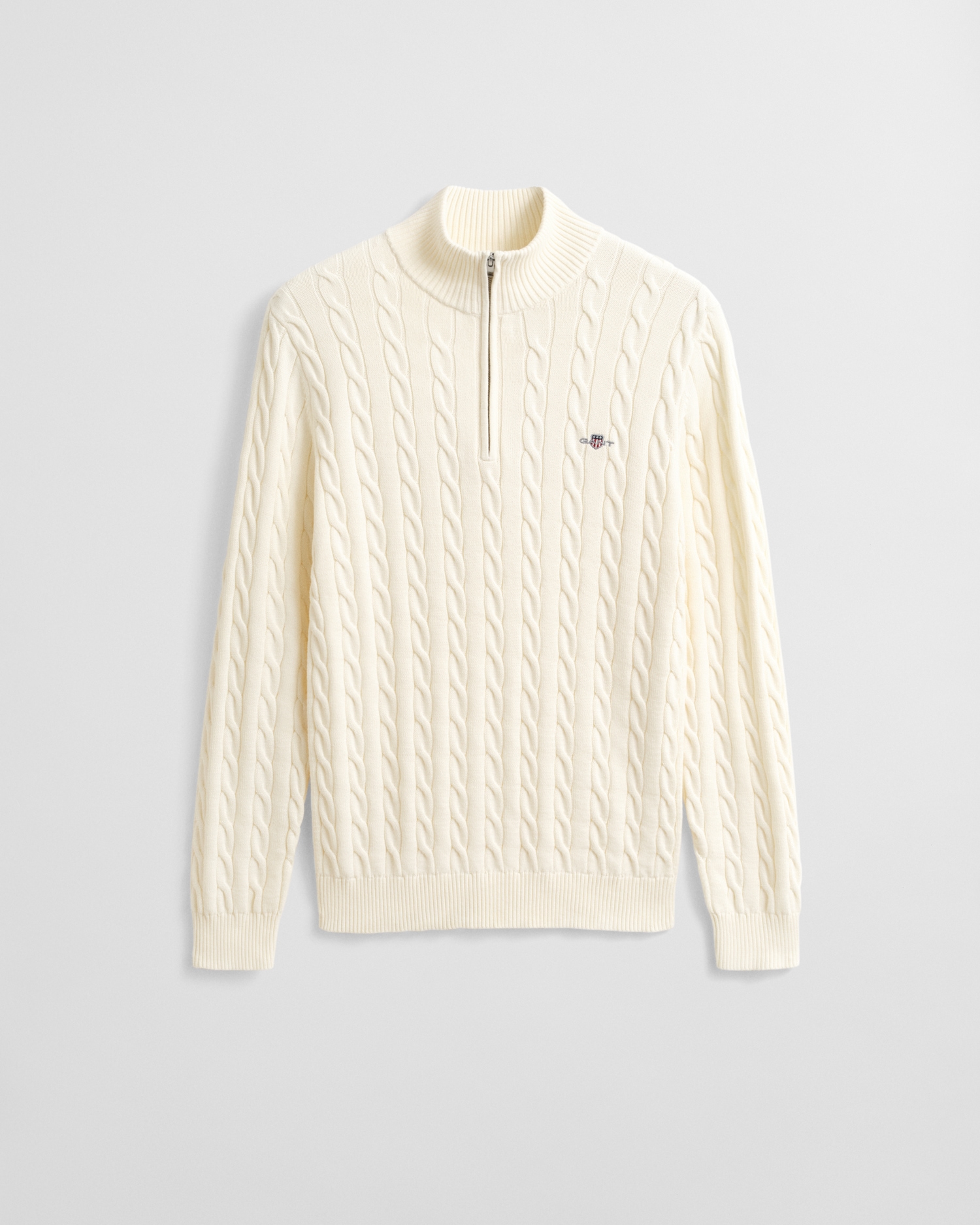 Gant Pull en tricot »COTTON CABLE HALF ZIP« Mit Rundhalsausschnitt