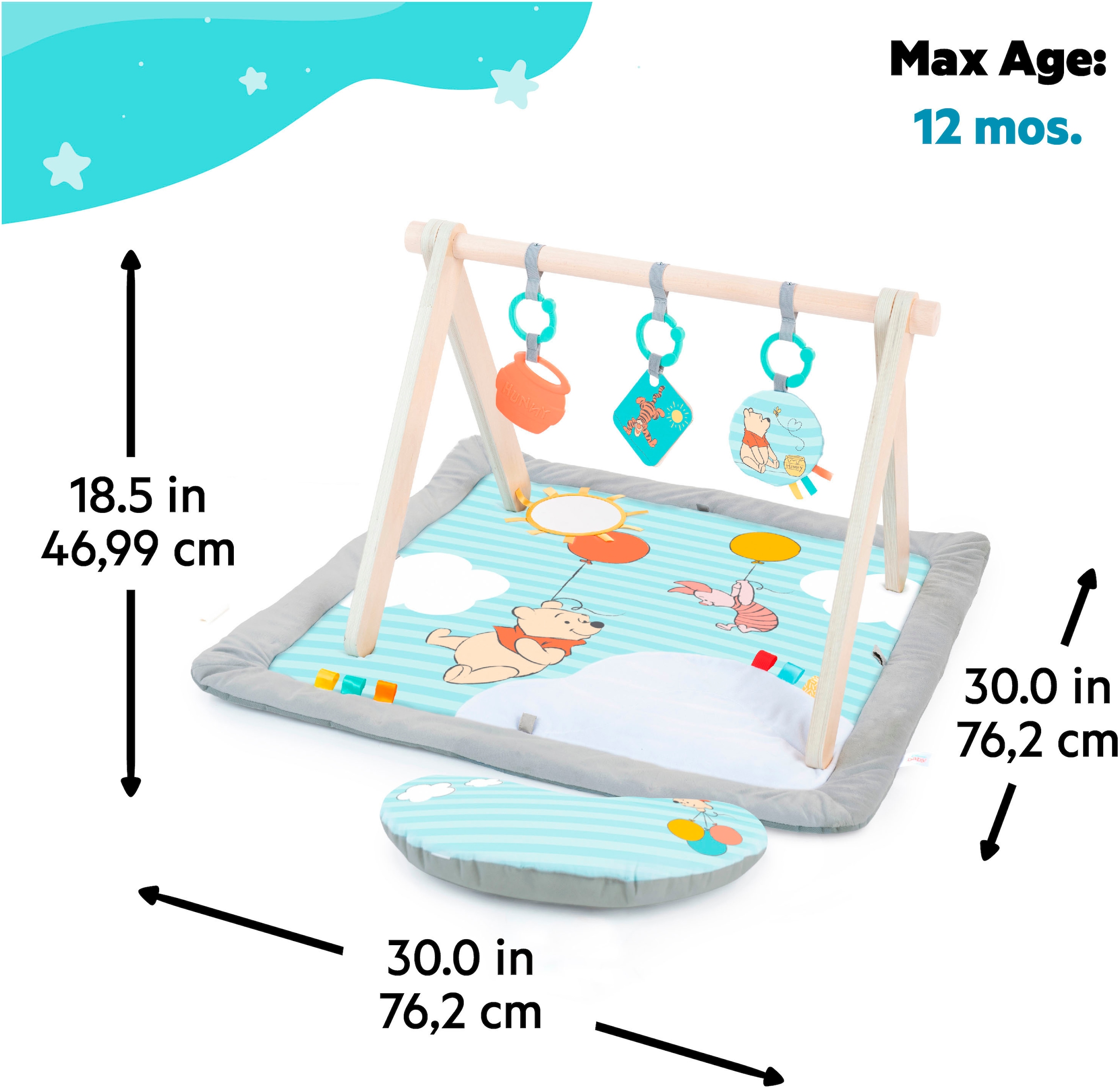 Bright Starts Spielbogen »WINNIE THE POOH Once Upon a Tummy Time ™ Activity Gym« mit Plüschmatte und Stützkissen