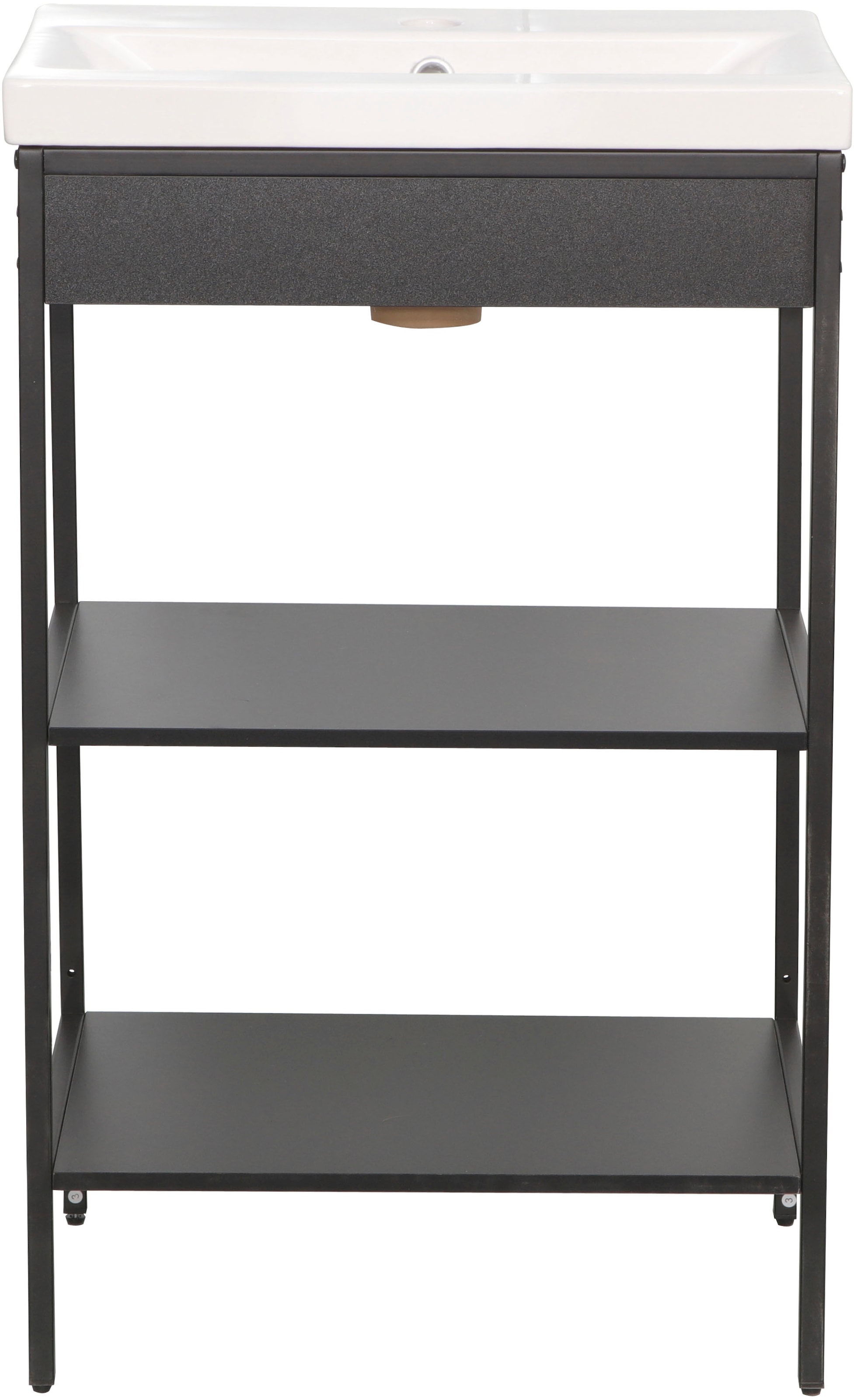 welltime Armoire sous lavabo »Lodi« 2 cuis tlg. Waschbeckenregal mit Metallrahmen - (B/T/H) 52 / 40 / 83 cm