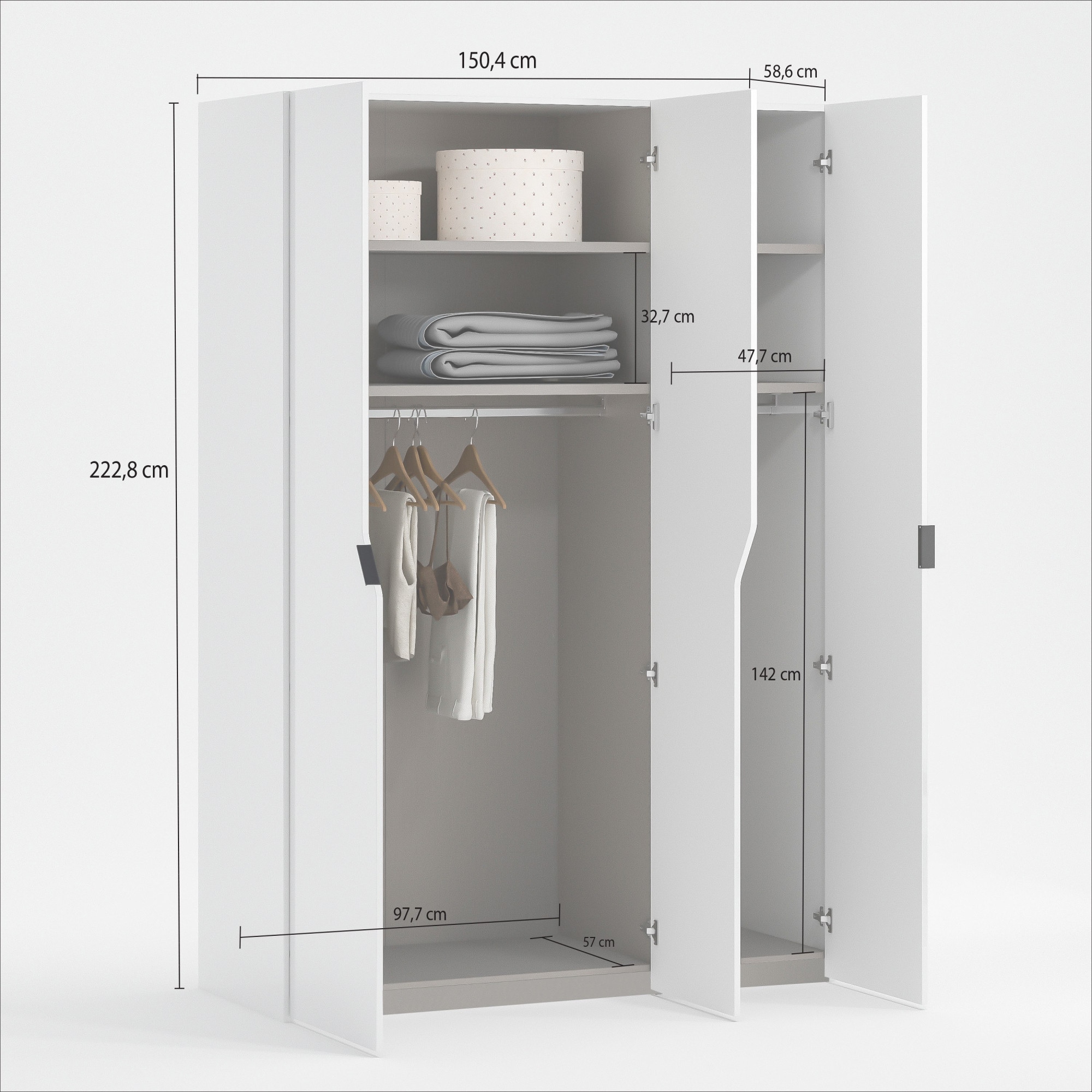 INOSIGN Kleiderschrank »AMETISTA, Drehtürenschrank, designgeformten Fronten« Made in Italy, hochglanz lackiert, Basisausführung, Zubehör extra