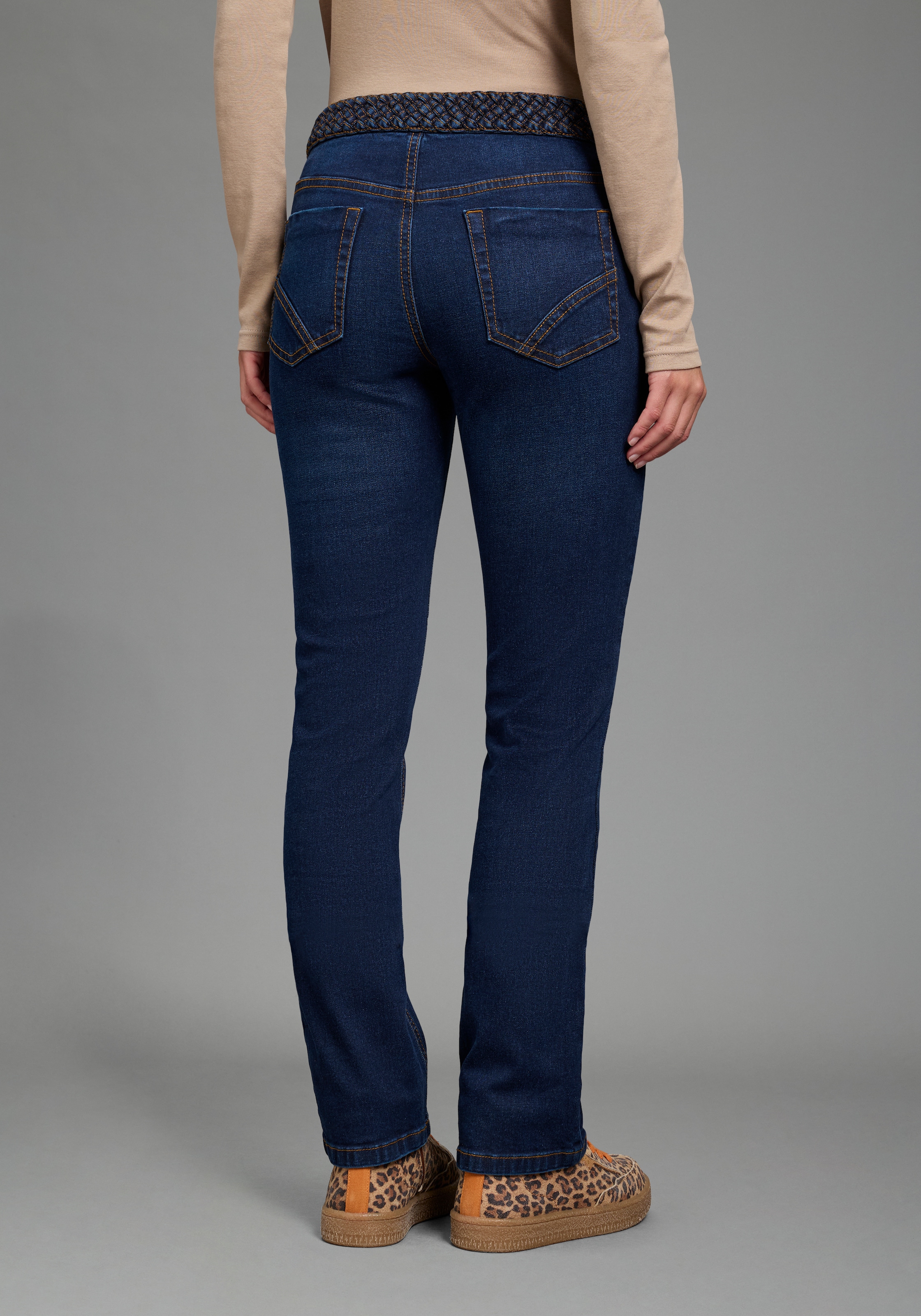 Arizona Jeans droit »mit Jeansgürteloptik« coupe droite Straight-Fit, jambe droite, taille normale