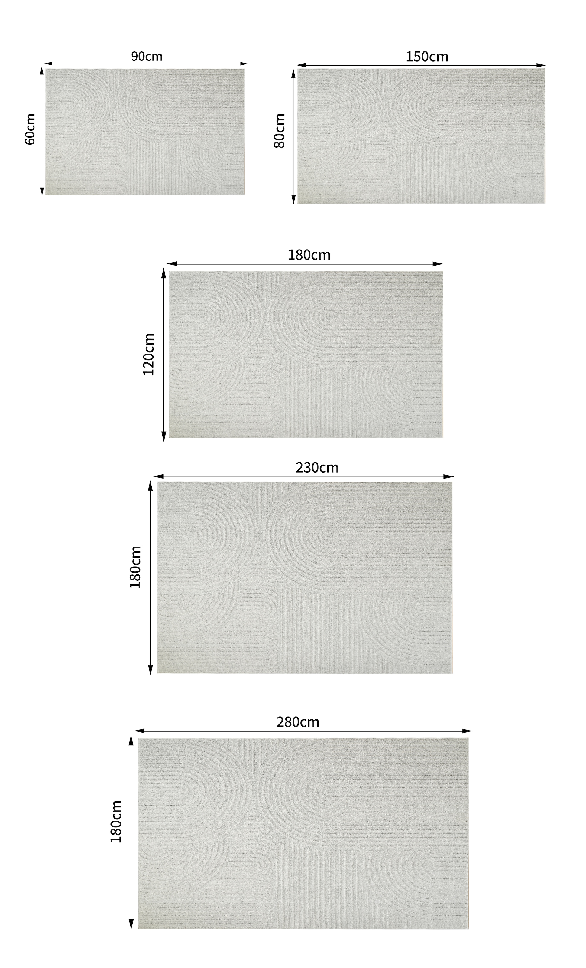 GOODproduct Tapis »Jola Hoch-Tief-Design, Scandi-Look, Zen« Rectangulaire 10 mm Höhe Boho, Modern, 3D, Wohnzimmer, Schlafzimmer, wasserabweisend
