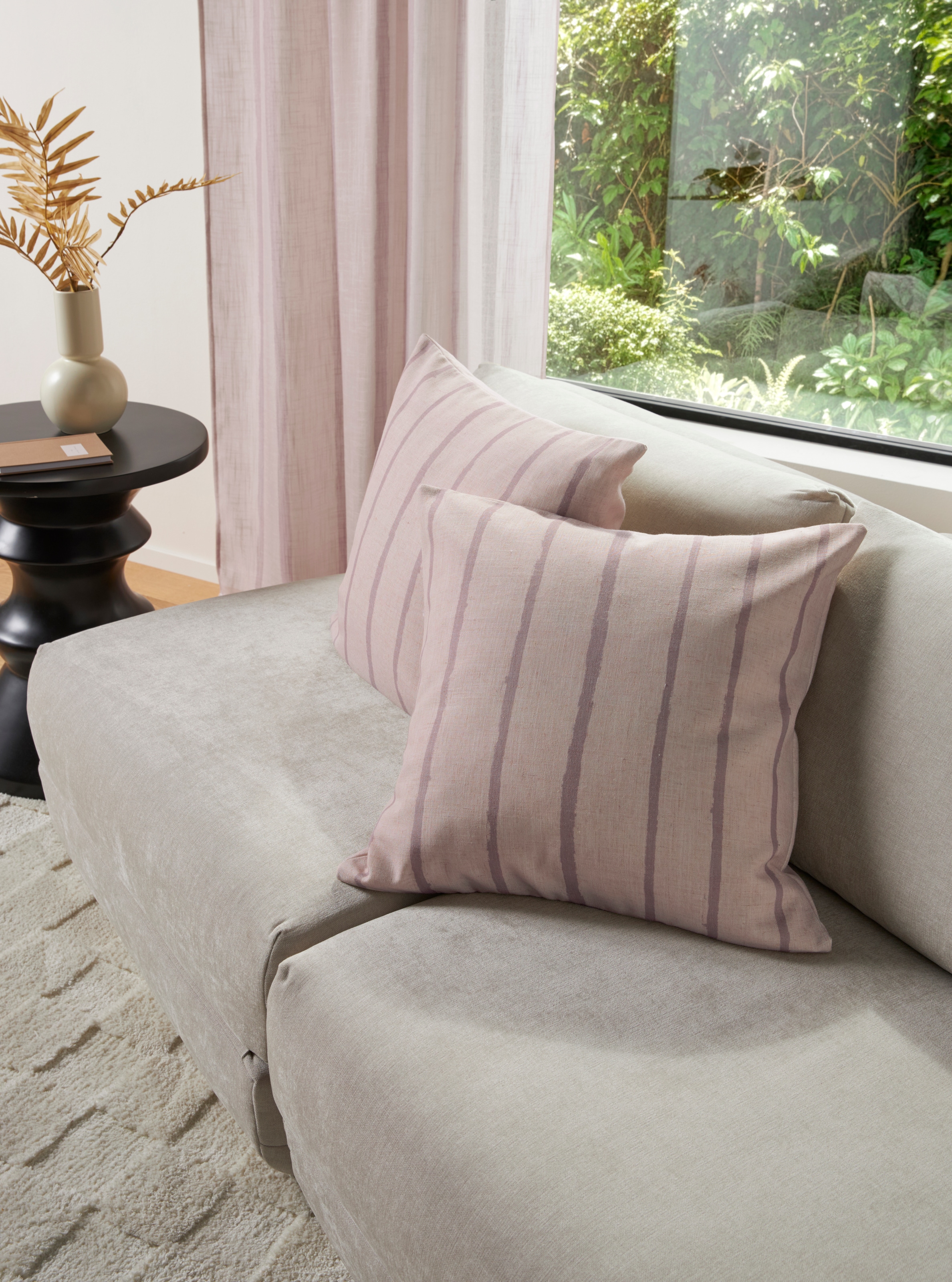 LeGer Home by Lena Gercke Coussin décoratif »Zayla« Edler Leinenlook, Kissenhülle & Reissverschluss, ohne Füllung, 50x50cm,