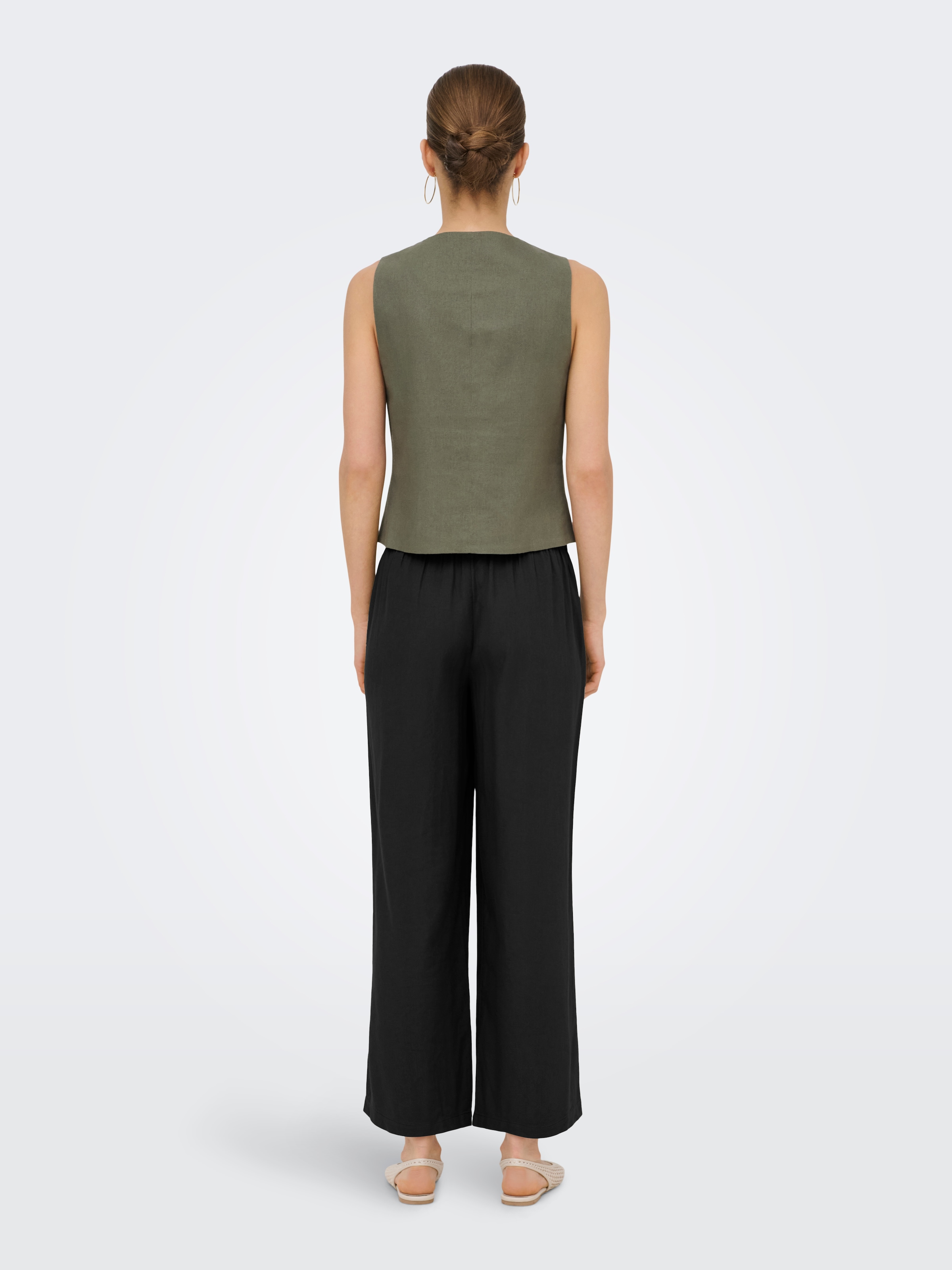 ONLY Jupe-culotte »ONLGOA MW LIN BL PULL-UP CULOTTE CC PNT«  mit Leinen