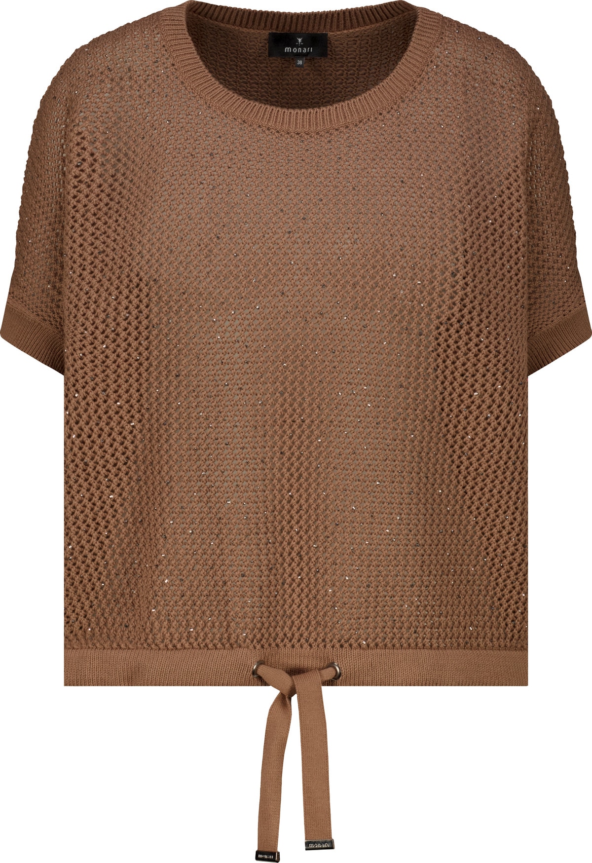 Monari Ajourpullover »Pullover Basic Schmuck« Regular fit mit Strasssteinen