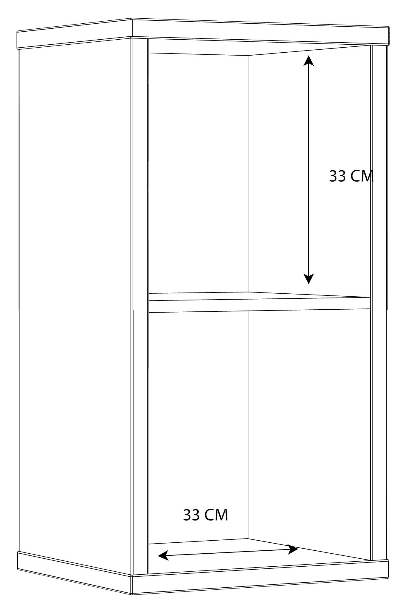 FORTE Étagère sur pied »Mauro« étagère à 2 compartiments, L/H/P 38,2x72,9x32,9 cm, revêtement durable