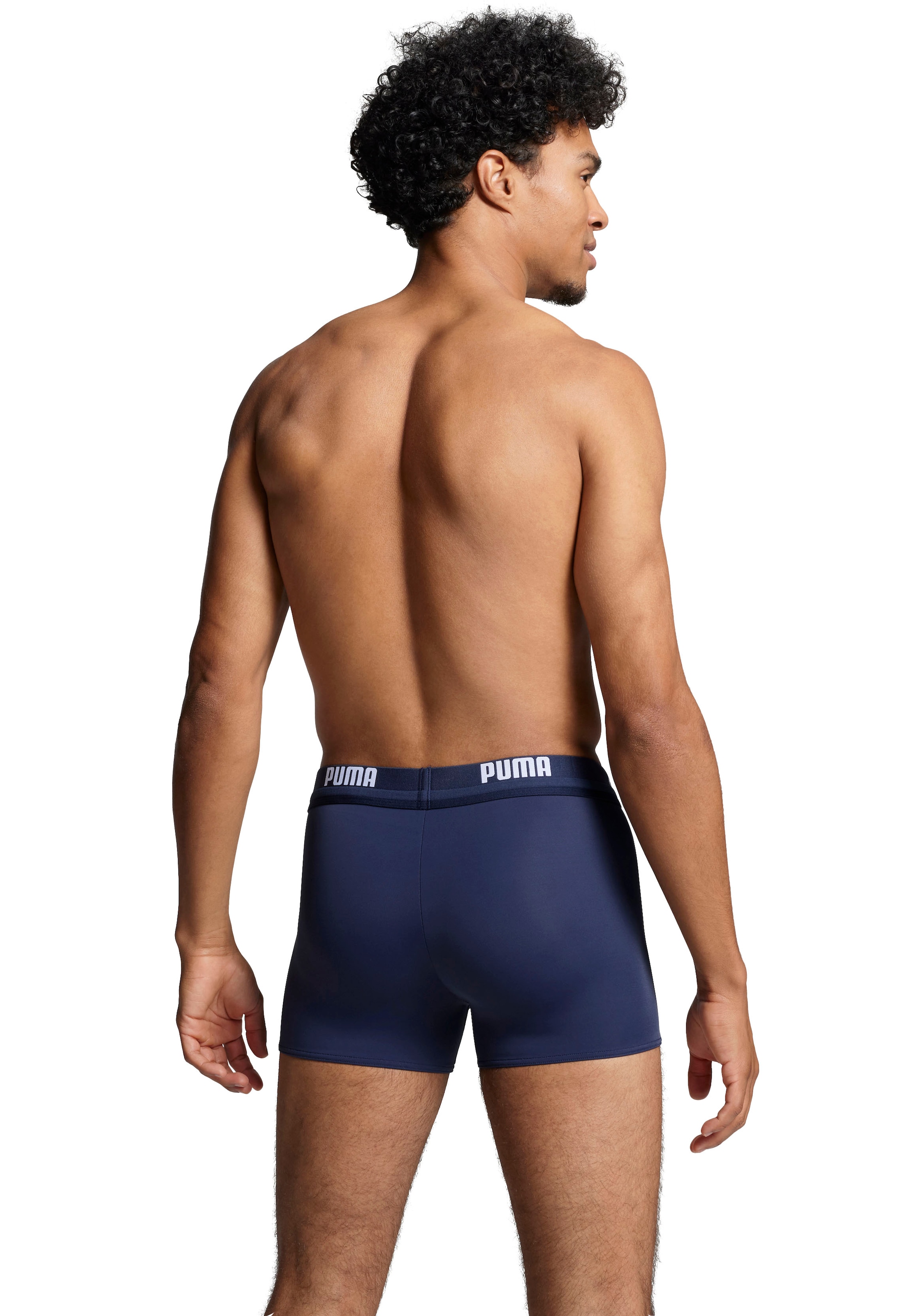 PUMA Badehose »PUMA SWIM MEN LOGO TRUNKS 1P« elastischer Logobund mit integriertem Kordelzug