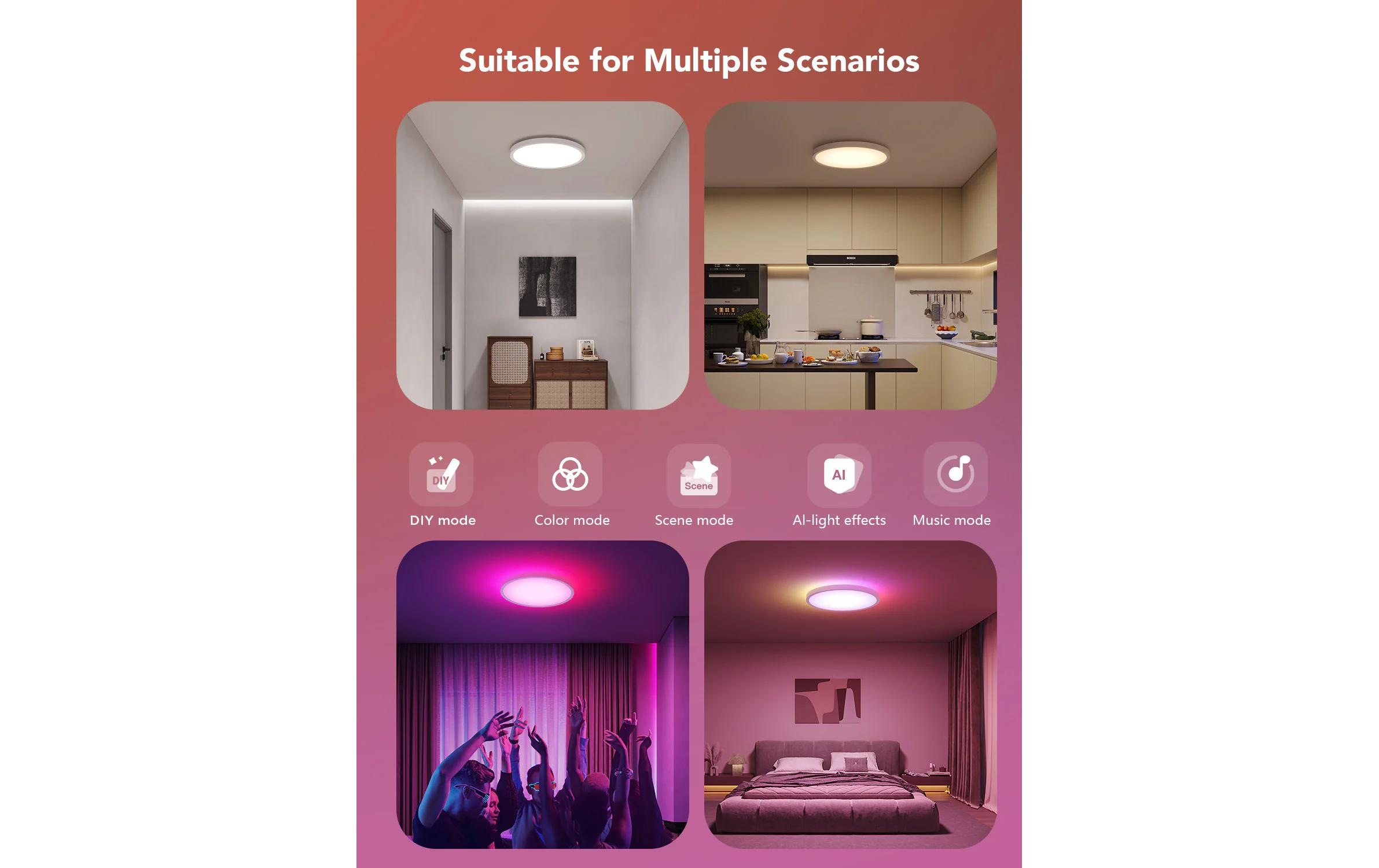 Govee Smarte LED-Leuchte »30 cm, 24 W, 2400 lm, RGBWW + RGBIC«