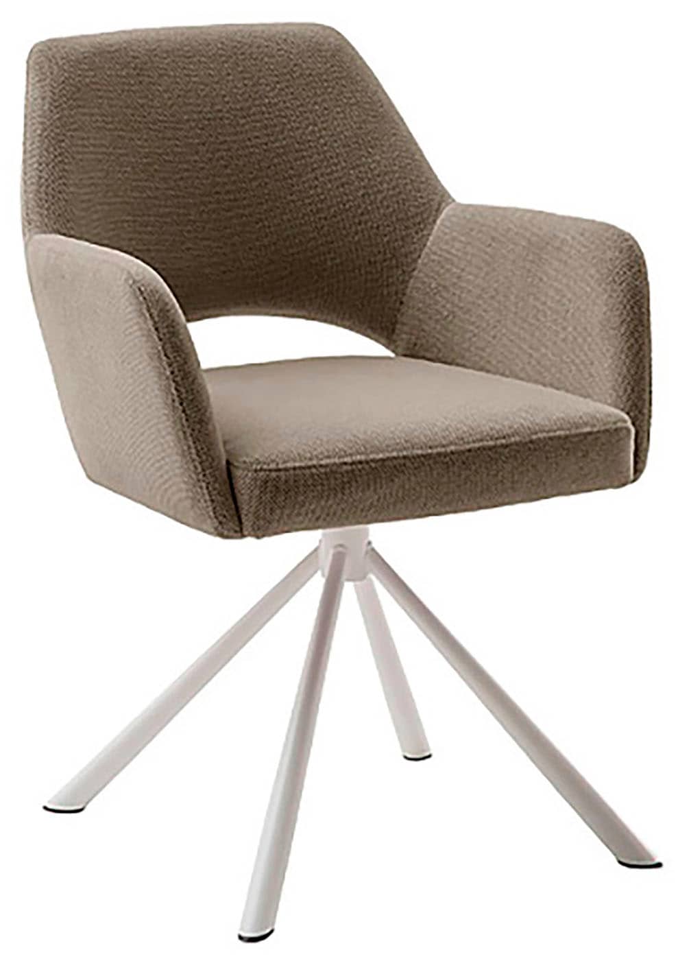 MCA furniture Chaise à 4 pieds »BEVERLY« (Set) 2 cuisEsszimmerstuhl,Chenilleoptik,360°drehbar,Sitzhöhe 49cm,belastbar 120kg