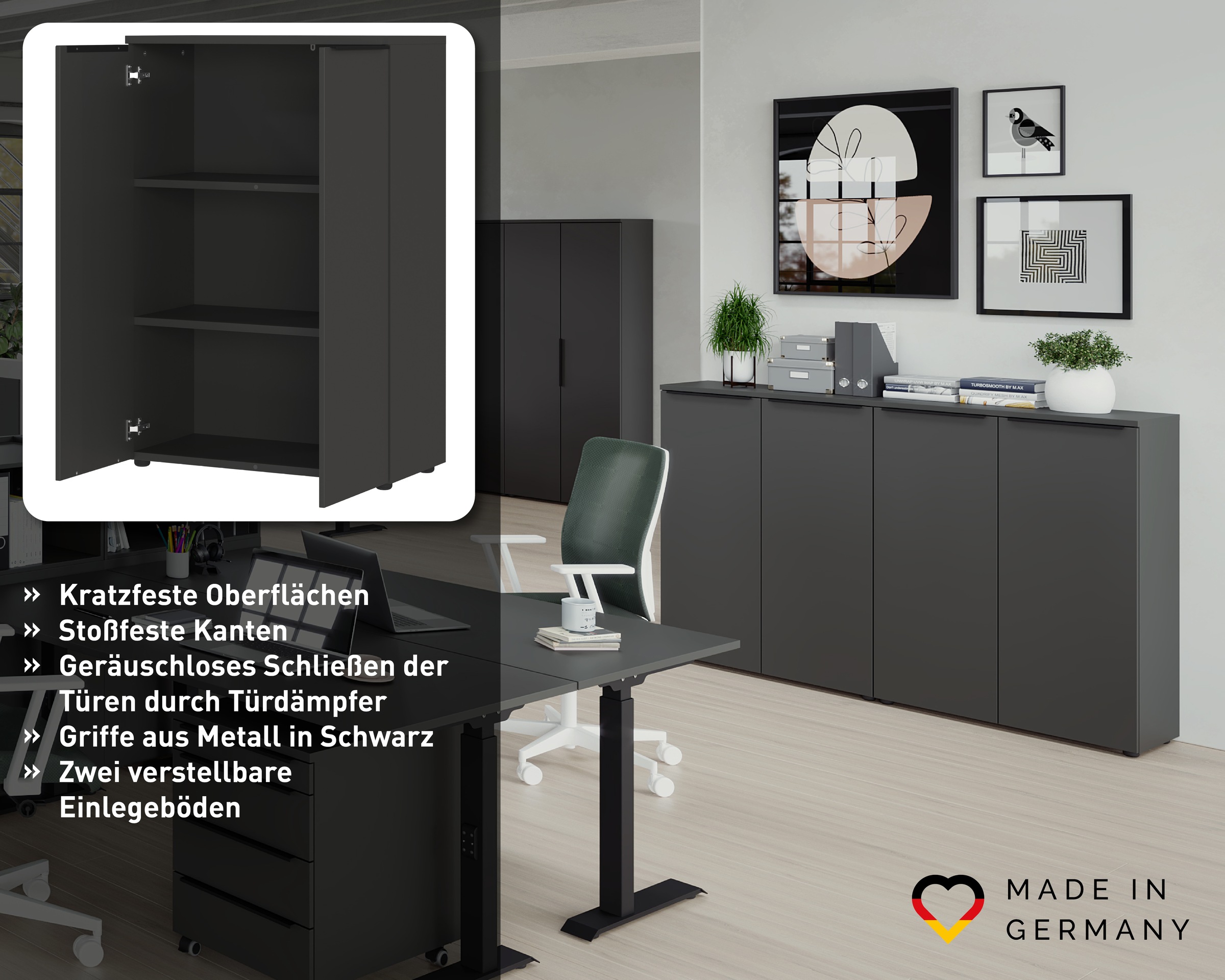 GERMANIA Armoire de classement »Mailand« optionnel avec tiroir, amortisseur de porte, largeur 80 cm, Made in Germany