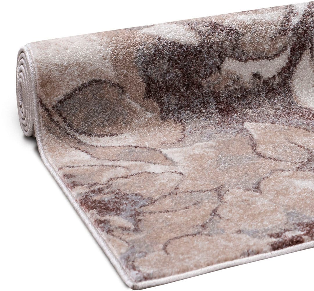 GOODproduct Teppich »Almrose« rechteckig 9 mm Höhe mit besonders weichem Flor, Blumen Muster, florales Design, Kurzflor