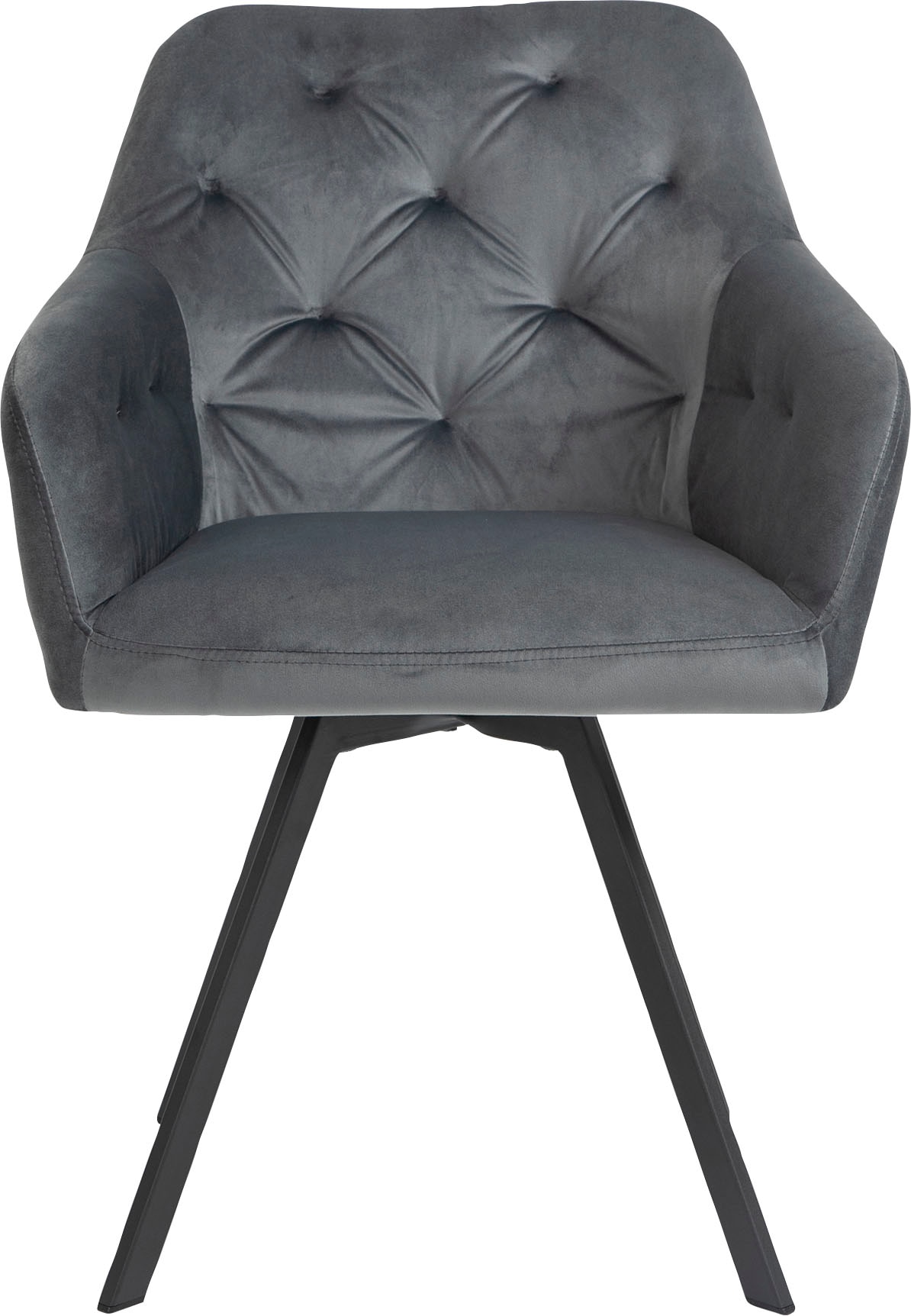 SalesFever Chaise de salle à manger »Toronto Stuhl - Stilvoller Armlehnstuhl mit Steppungen« () 1 cuisEsszimmersessel, 360° Drehplatte unter der Sitzfläche