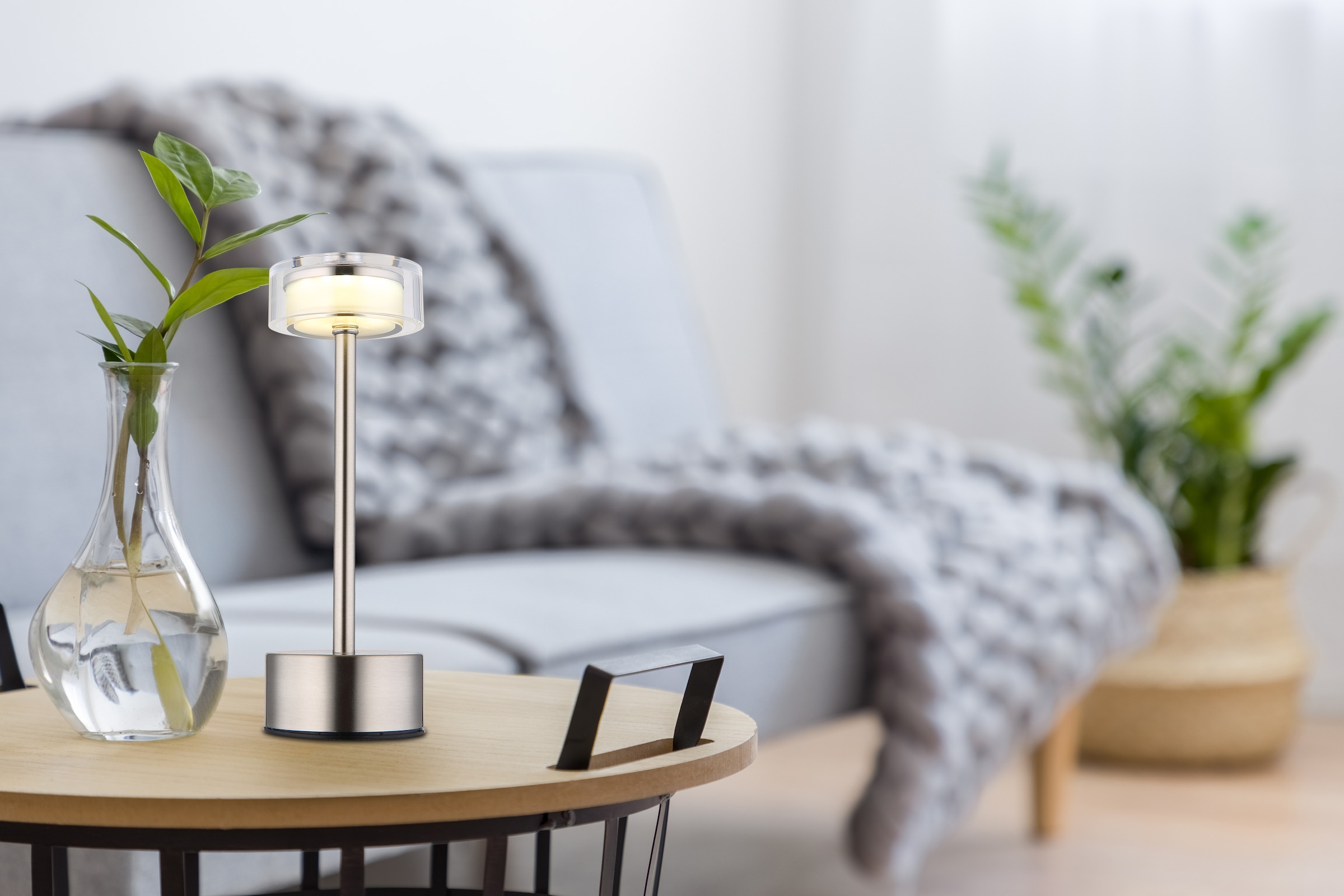 GLOBO LIGHTING Lampe de table LED »SHIRA« 1 cuis blanc chaud - blanc froid Akkutischleuchte, Touchdimmer, Lichttemperaturwechsel