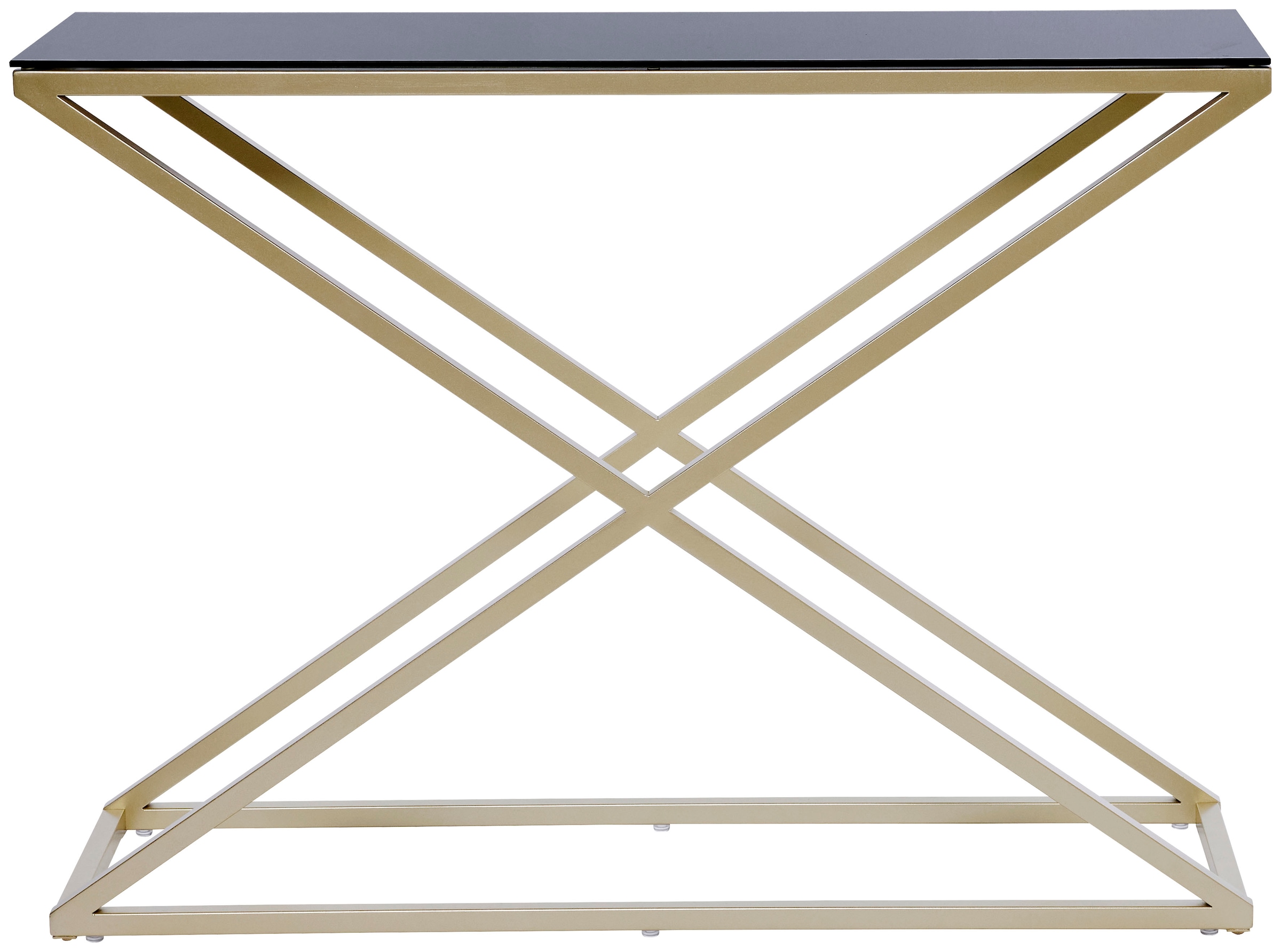 Jahnke Konsolentisch »XTRA CONSOLE« 1 Stk. tlg. Konsole/Beistelltisch in Gold-Look, aus Sicherheitsglas gefertigt